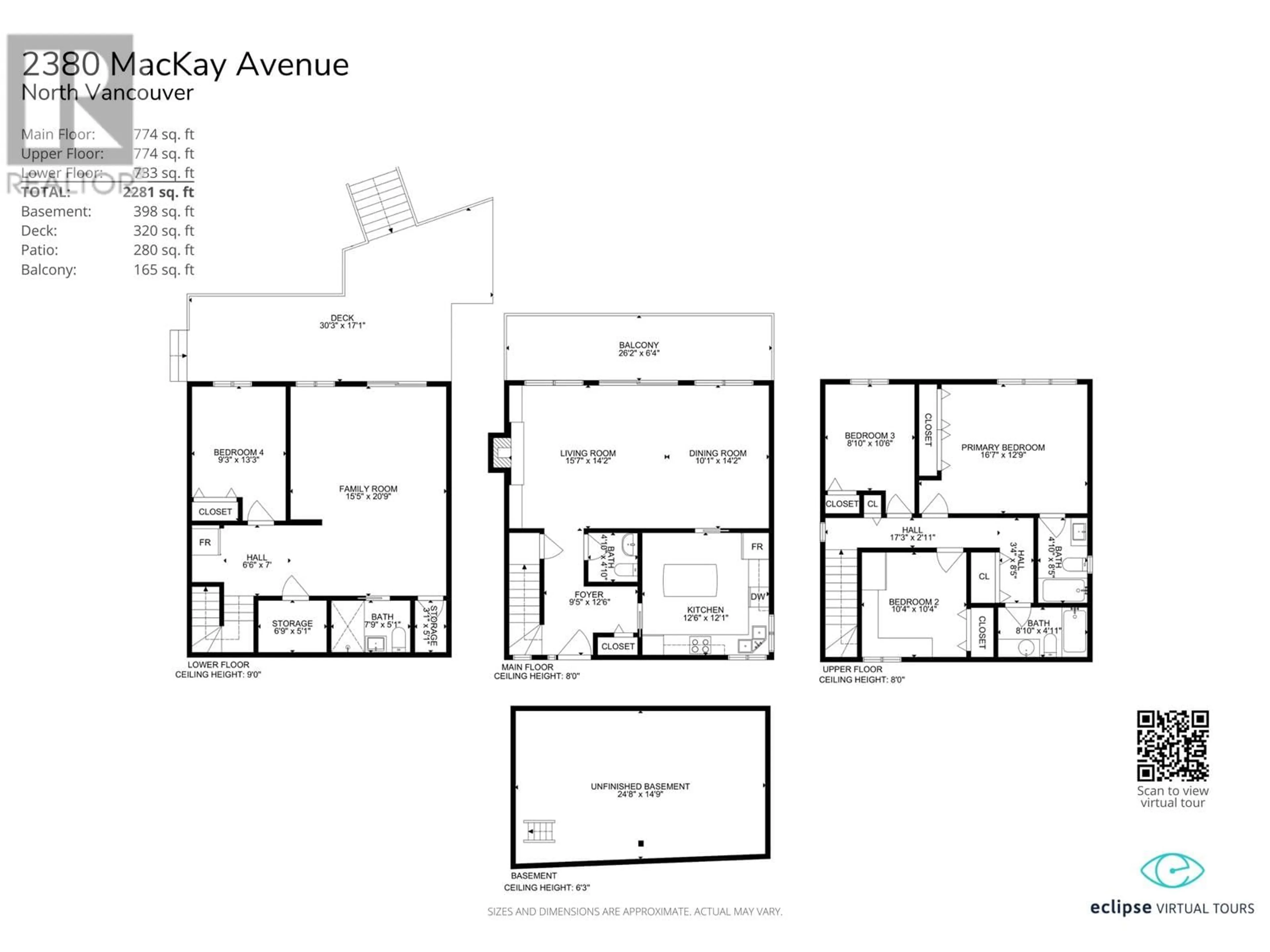 Floor plan for 2380 MACKAY AVENUE, North Vancouver British Columbia V7P2M9