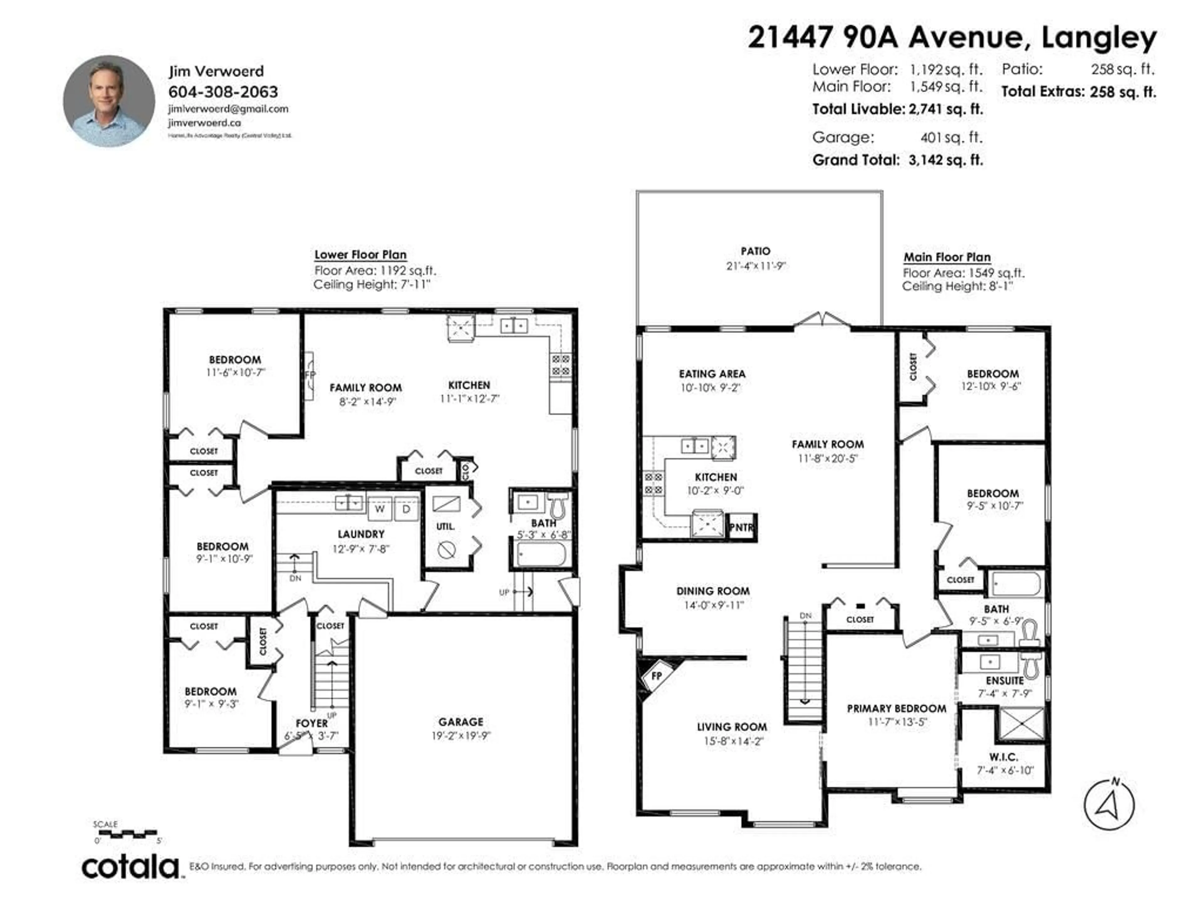 Floor plan for 21447 90A, Langley British Columbia V1M2N1