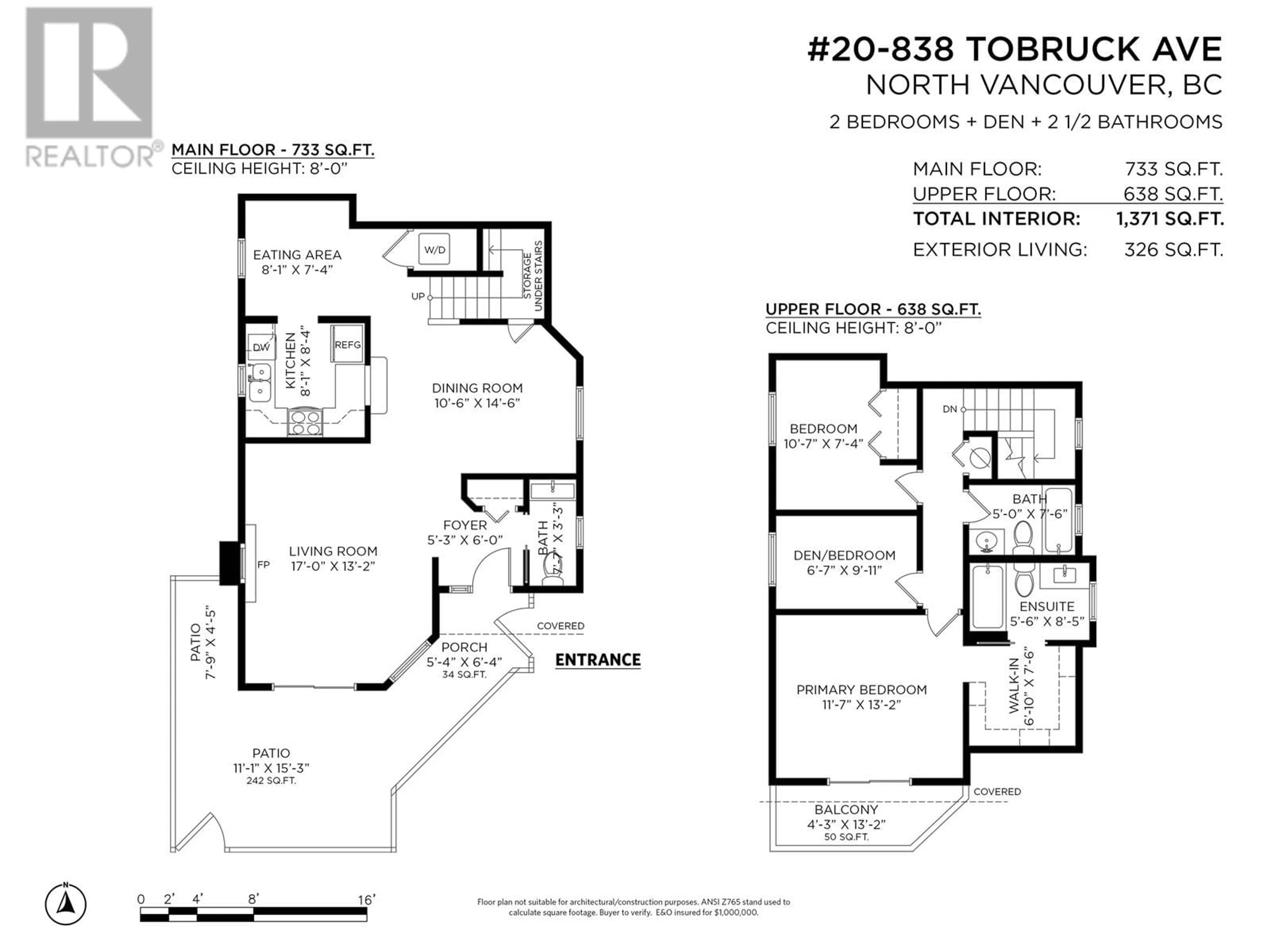 Floor plan for 20 - 838 TOBRUCK AVENUE, North Vancouver British Columbia V7P1V9