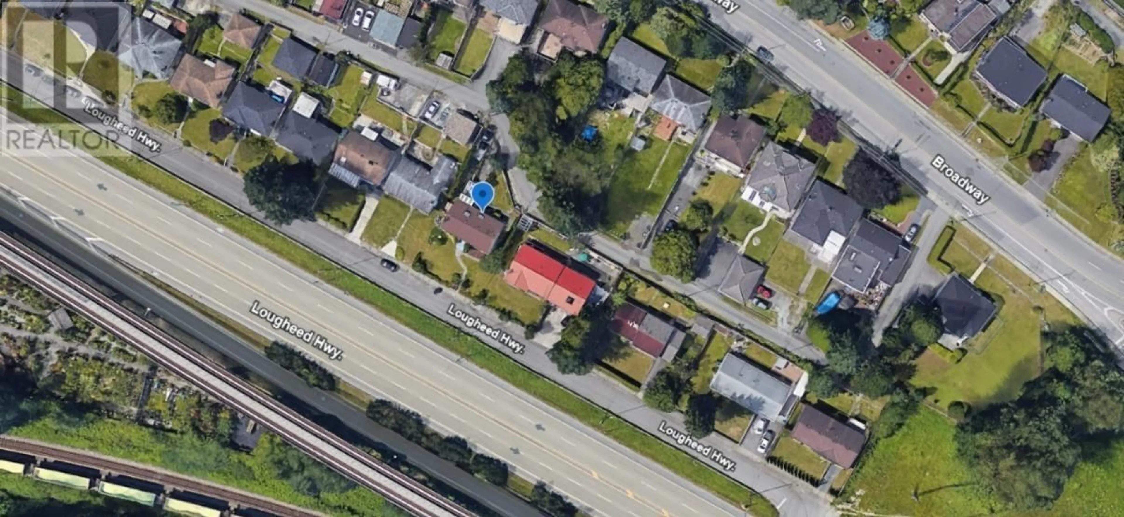 A pic from outside/outdoor area/front of a property/back of a property/a pic from drone, street for 6441 LOUGHEED HIGHWAY, Burnaby British Columbia V5B3A1
