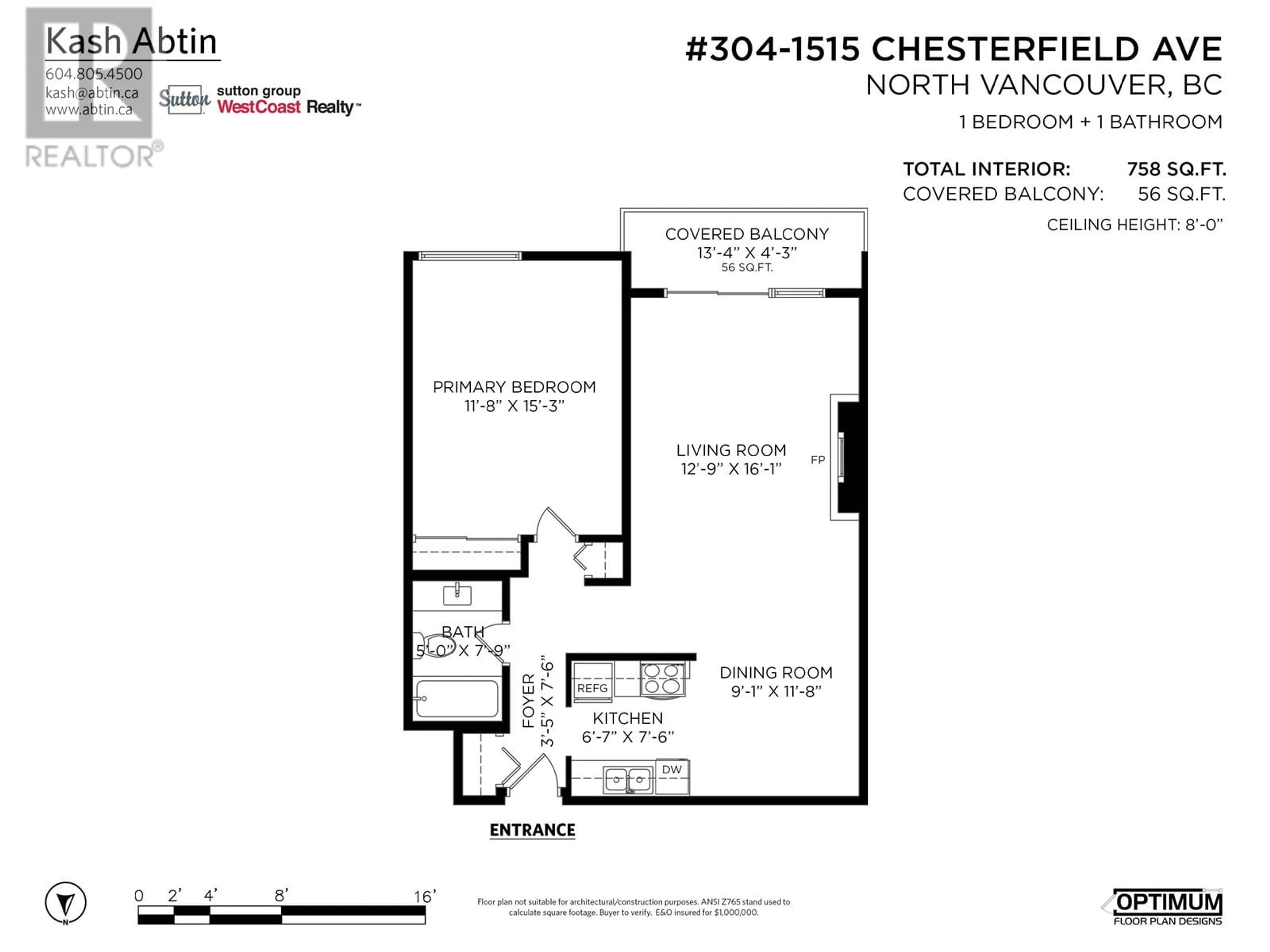 Floor plan for 304 - 1515 CHESTERFIELD AVENUE, North Vancouver British Columbia V7M2N5
