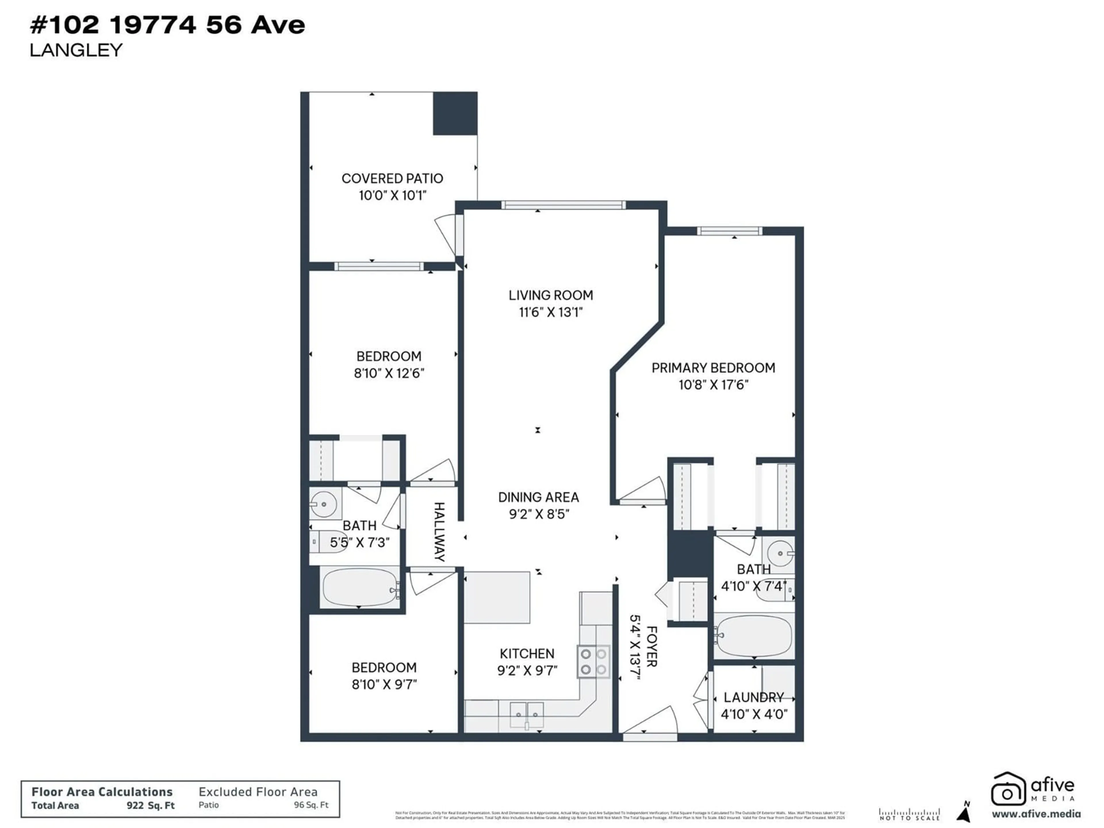 Floor plan for 102 - 19774 56, Langley British Columbia V3A3X6