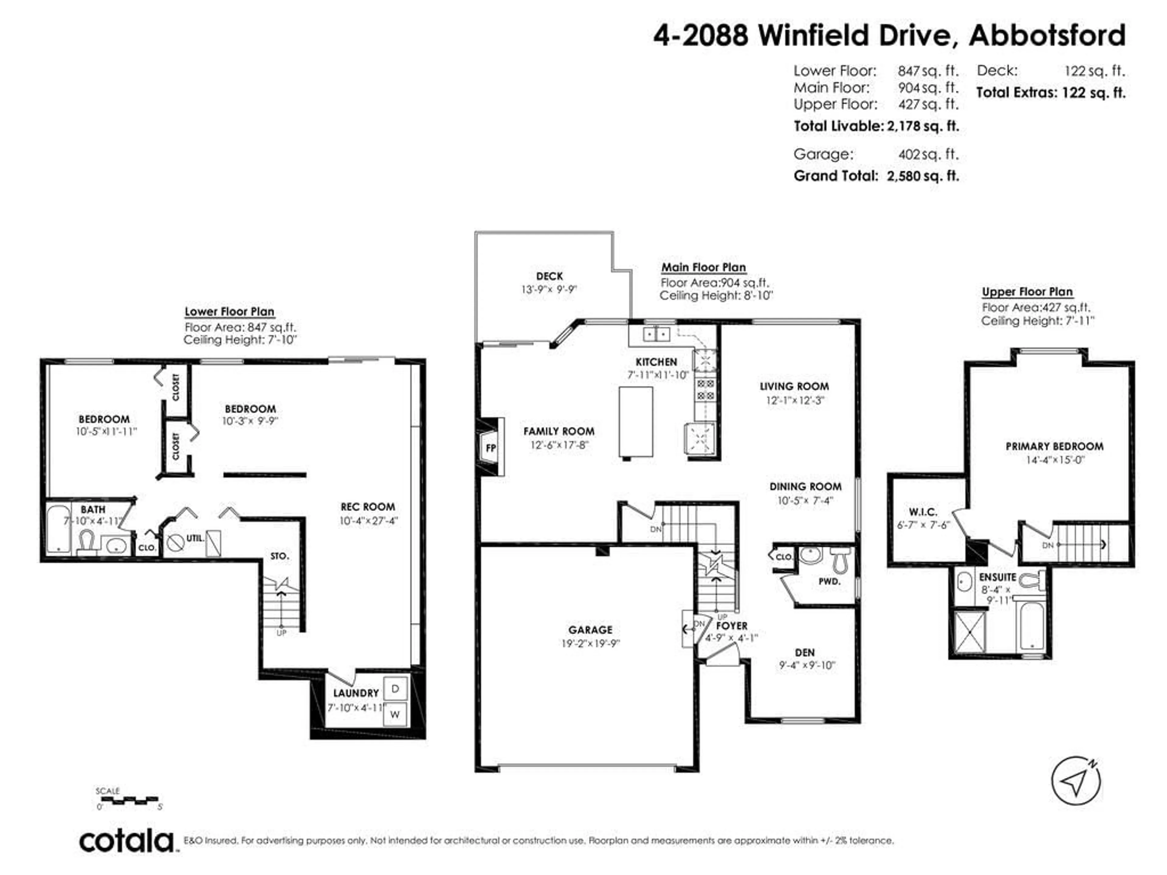 Floor plan for 4 - 2088 WINFIELD, Abbotsford British Columbia V3G3C3