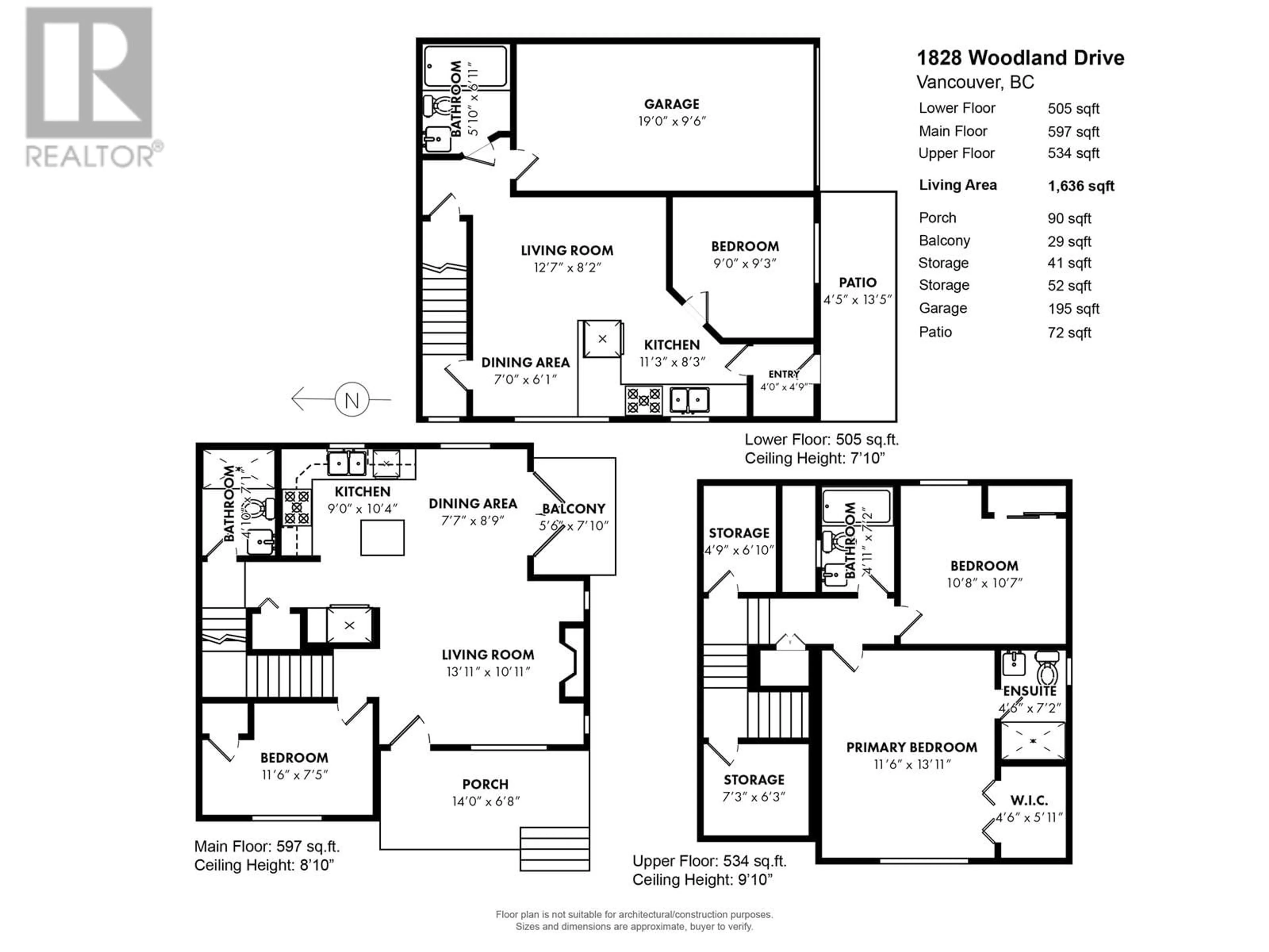 Floor plan for 1828 WOODLAND DRIVE, Vancouver British Columbia V5N3N7