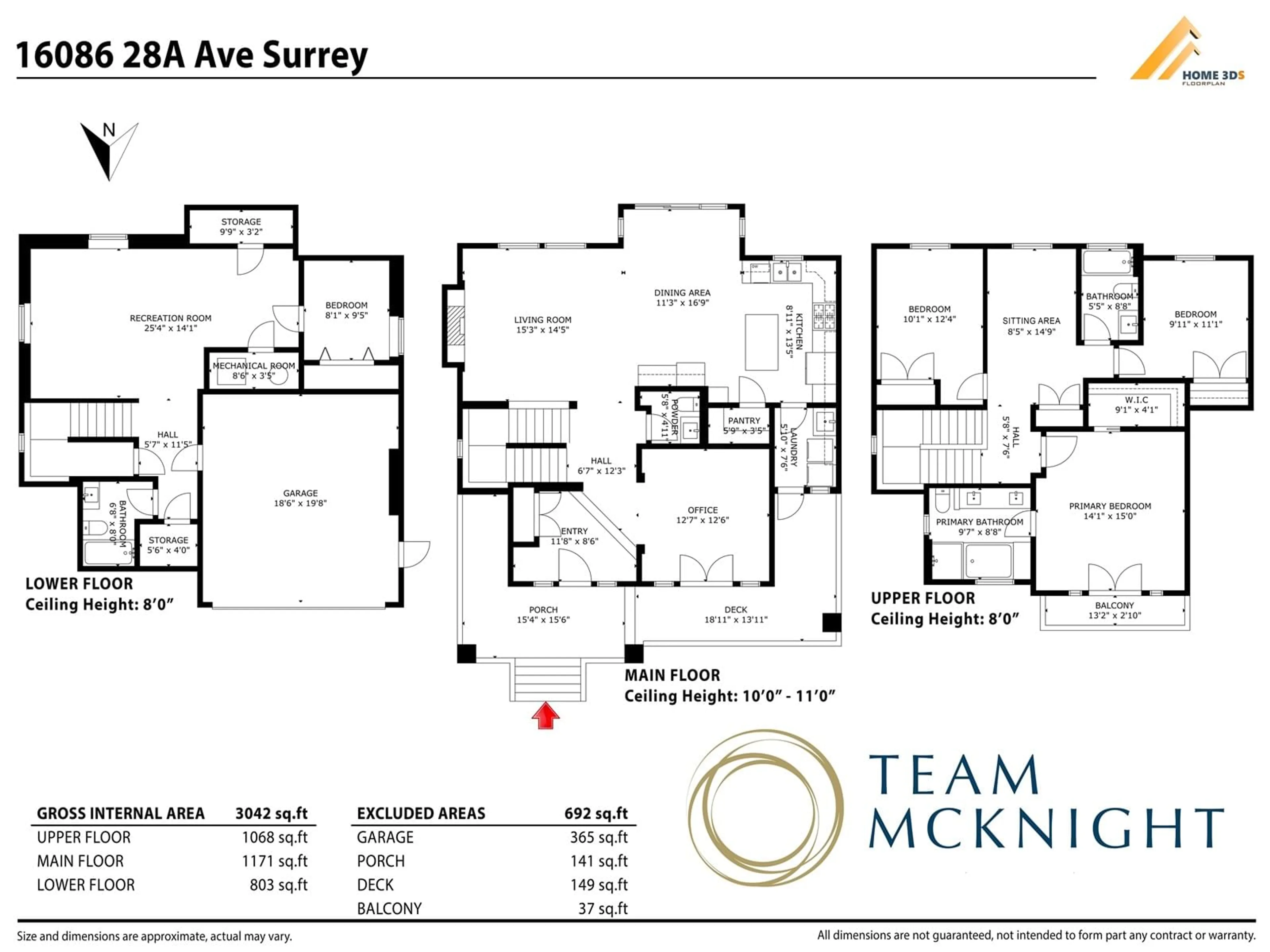 Floor plan for 16086 28A, Surrey British Columbia V3Z3Y6