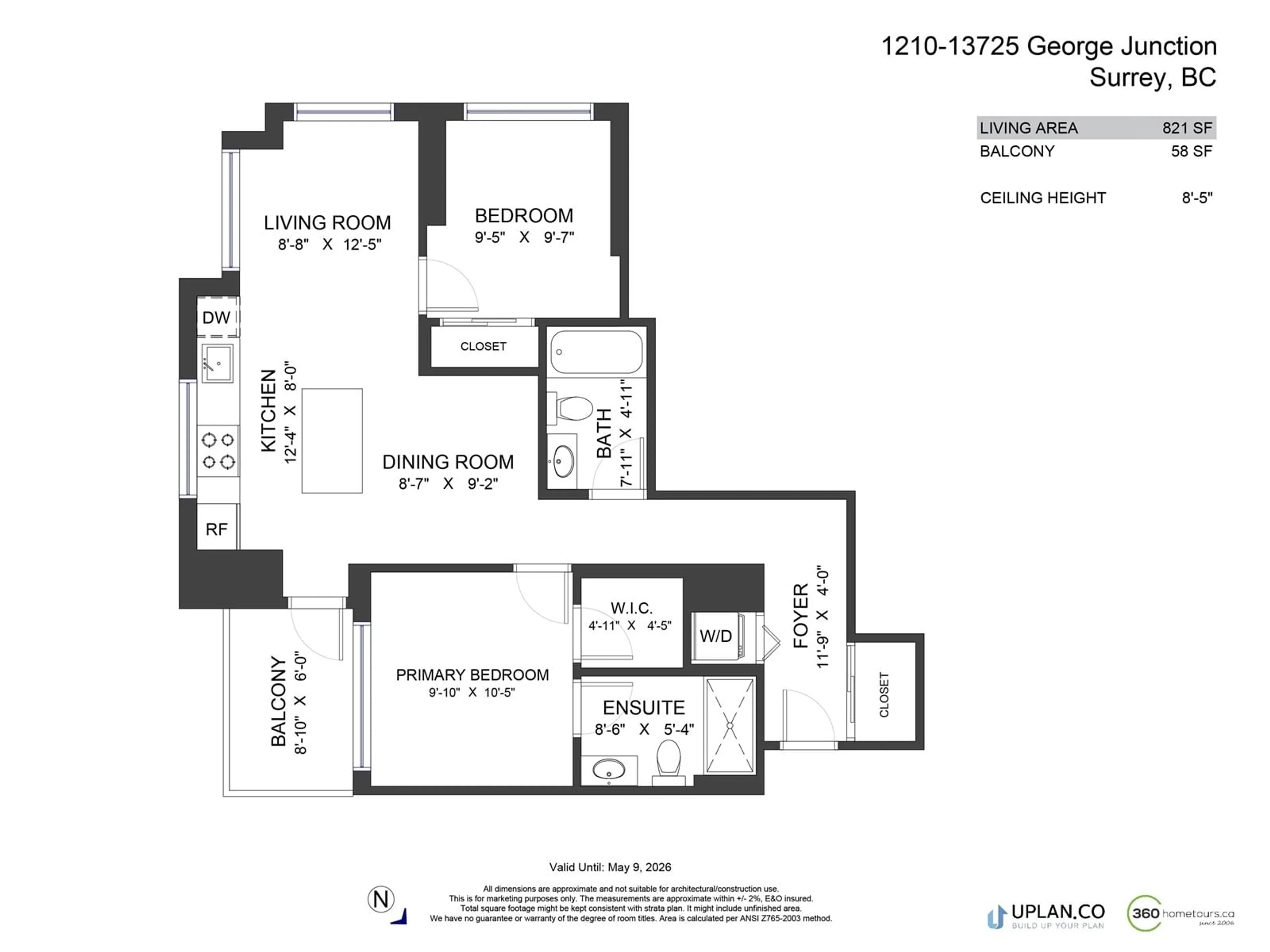 Floor plan for 1210 - 13725 GEORGE JUNCTION, Surrey British Columbia V3T4Y3