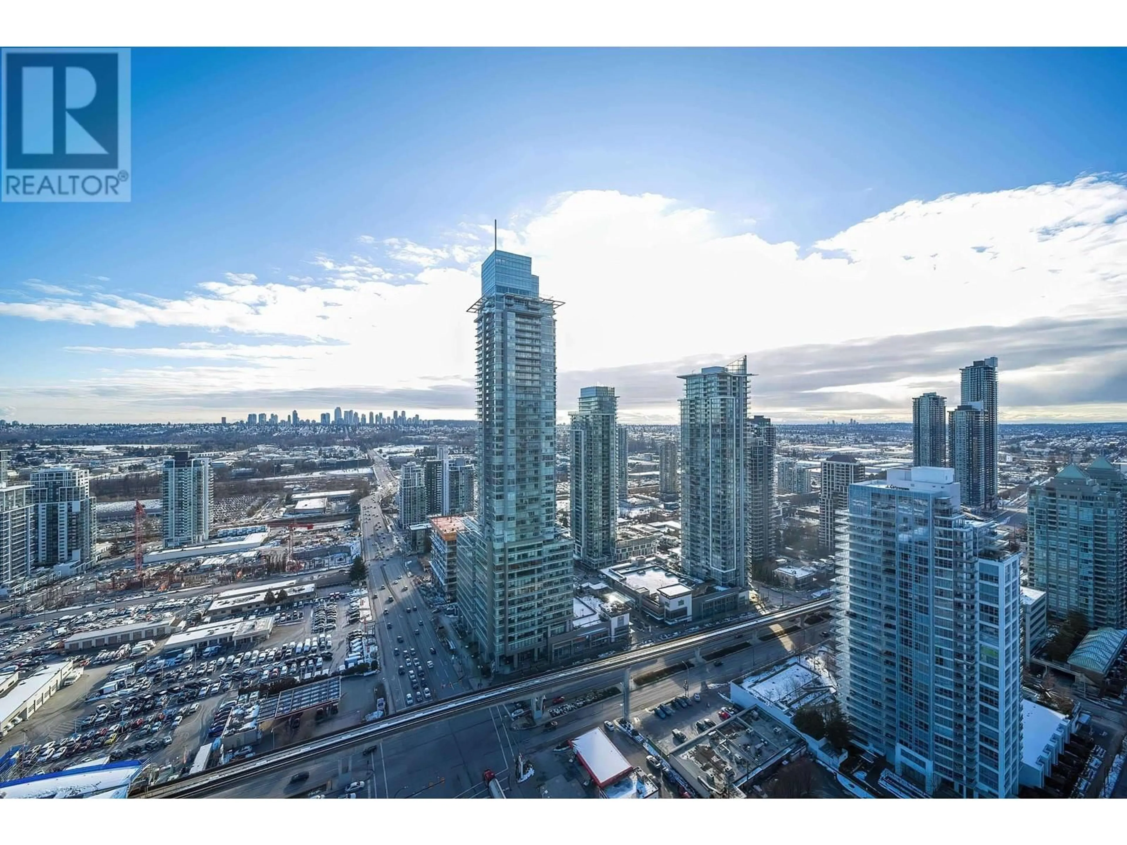 A pic from outside/outdoor area/front of a property/back of a property/a pic from drone, city buildings view from balcony for 3307 - 4510 HALIFAX WAY, Burnaby British Columbia V5C0K4