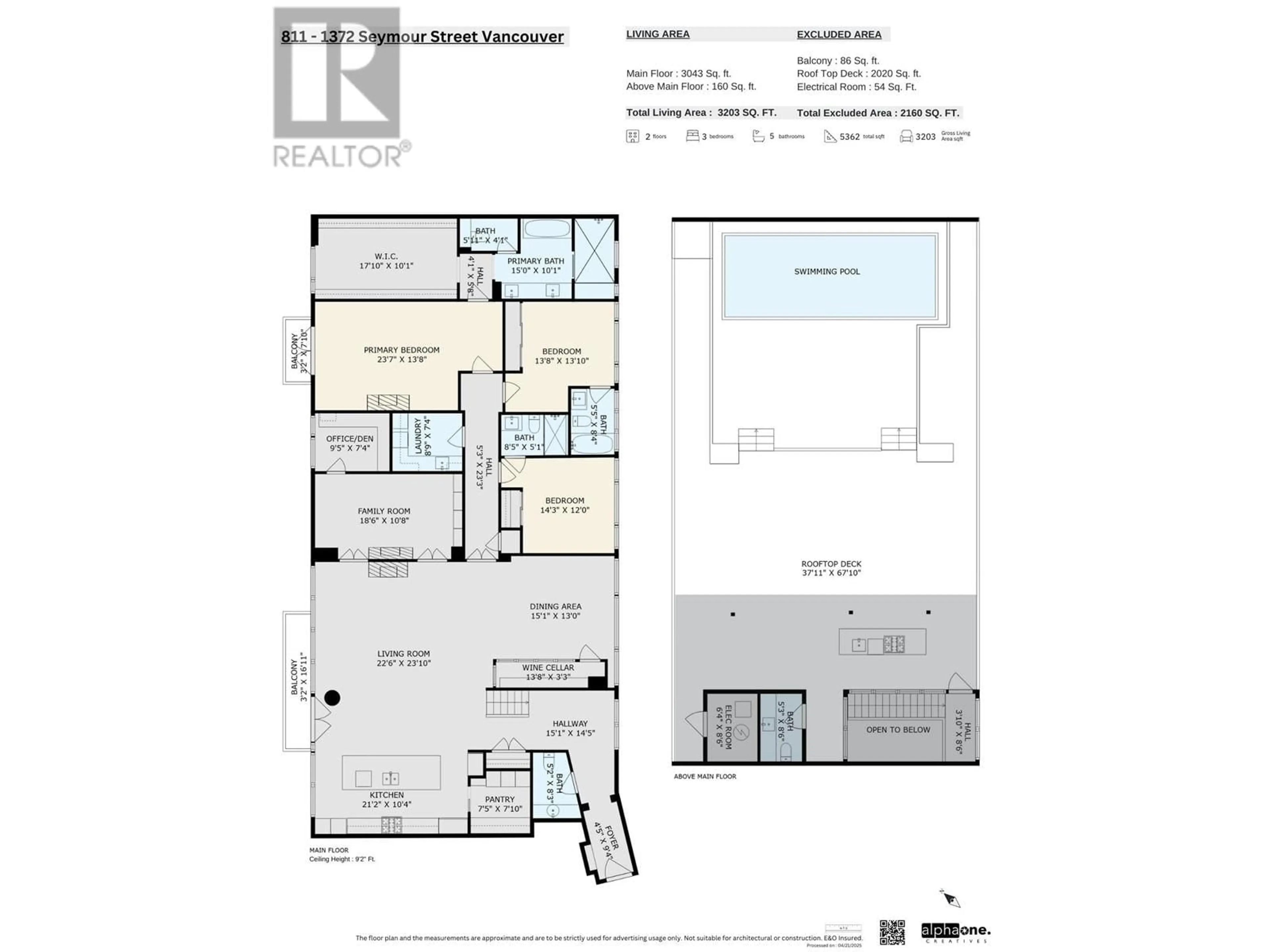 Floor plan for 811 - 1372 SEYMOUR STREET, Vancouver British Columbia V6B0L1