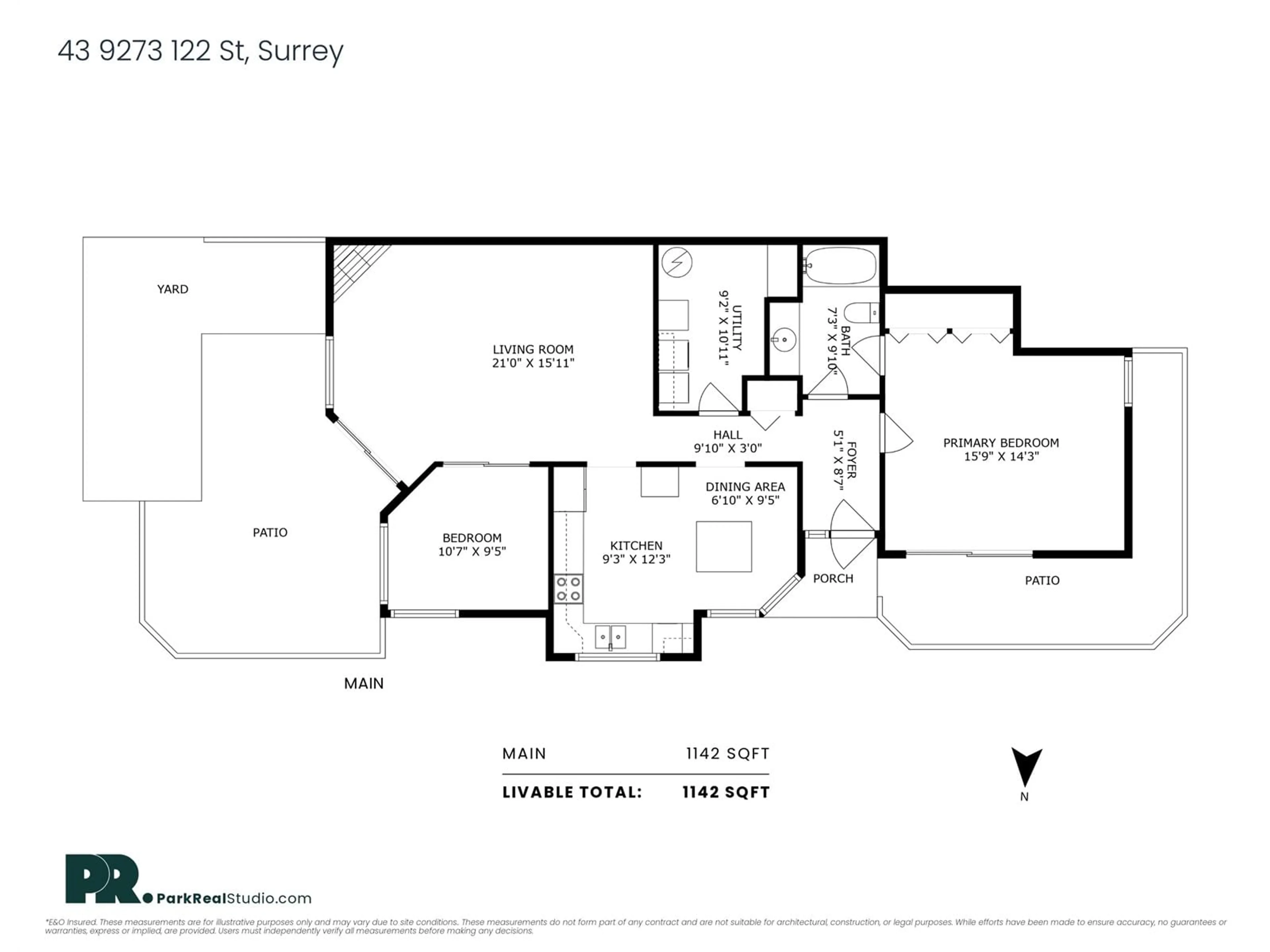 Floor plan for 43 - 9273 122ND, Surrey British Columbia V3V7R5