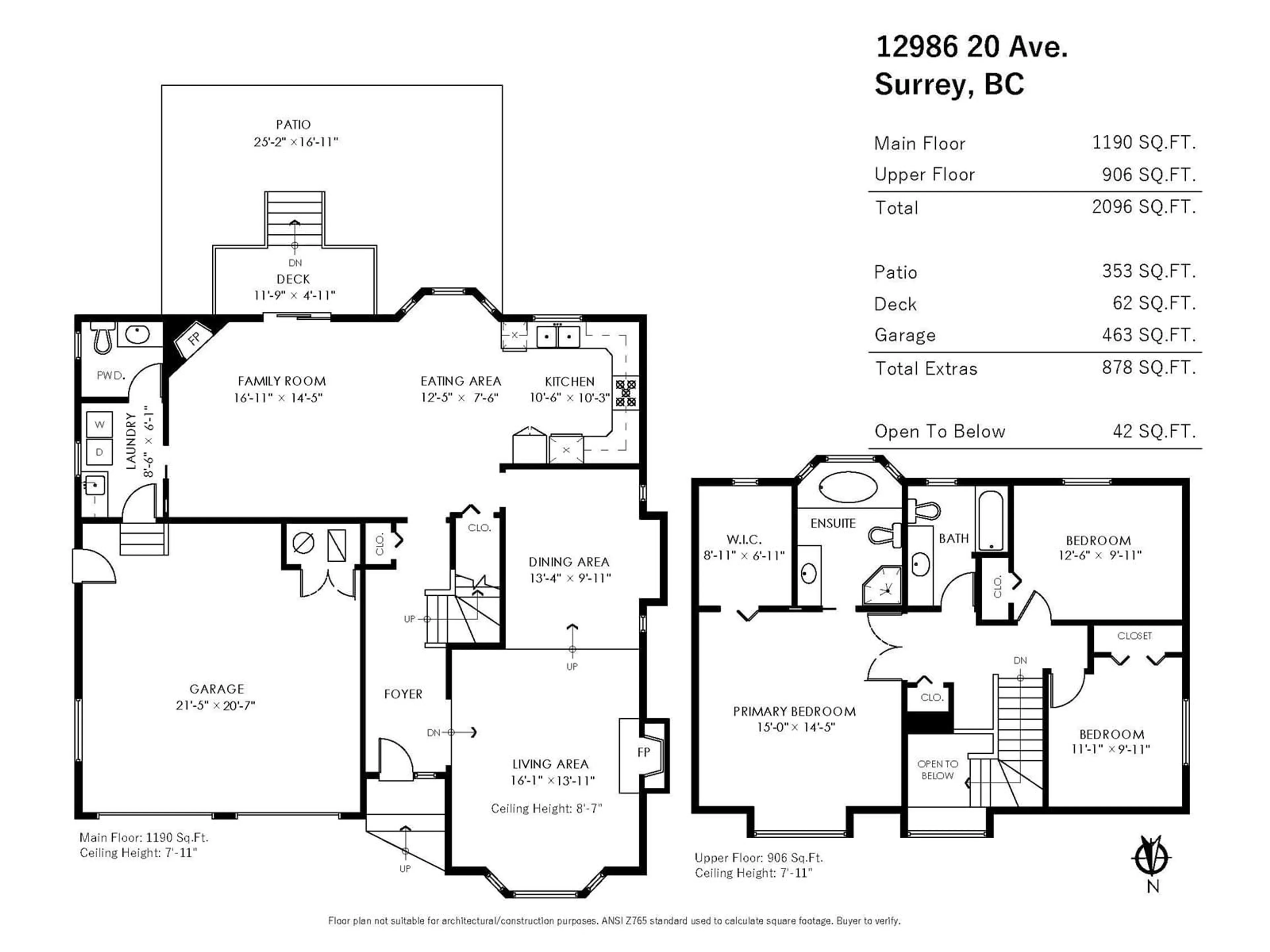 Floor plan for 12986 20, Surrey British Columbia V4A1Y9