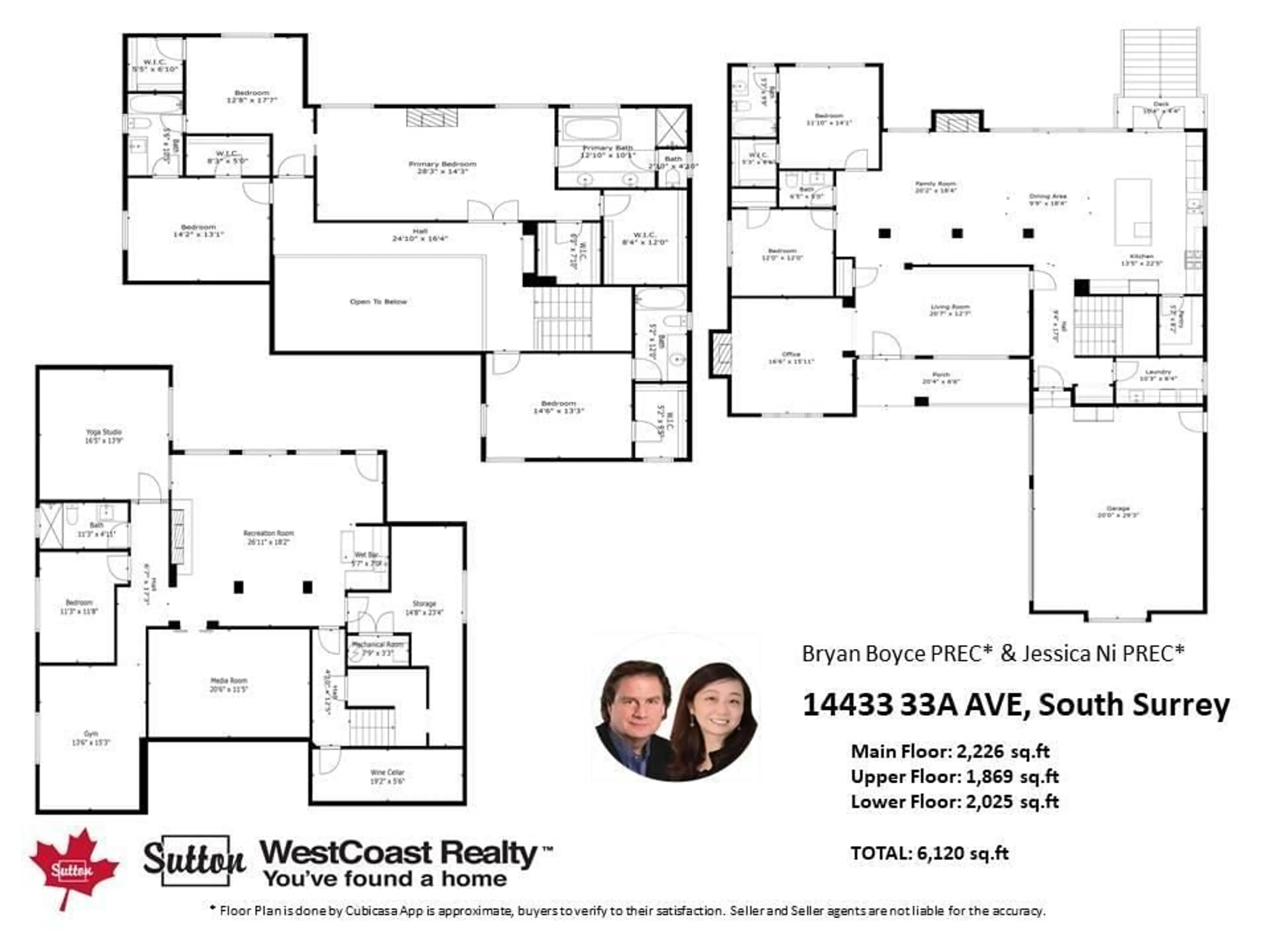 Floor plan for 14433 33A, Surrey British Columbia V4P3N5