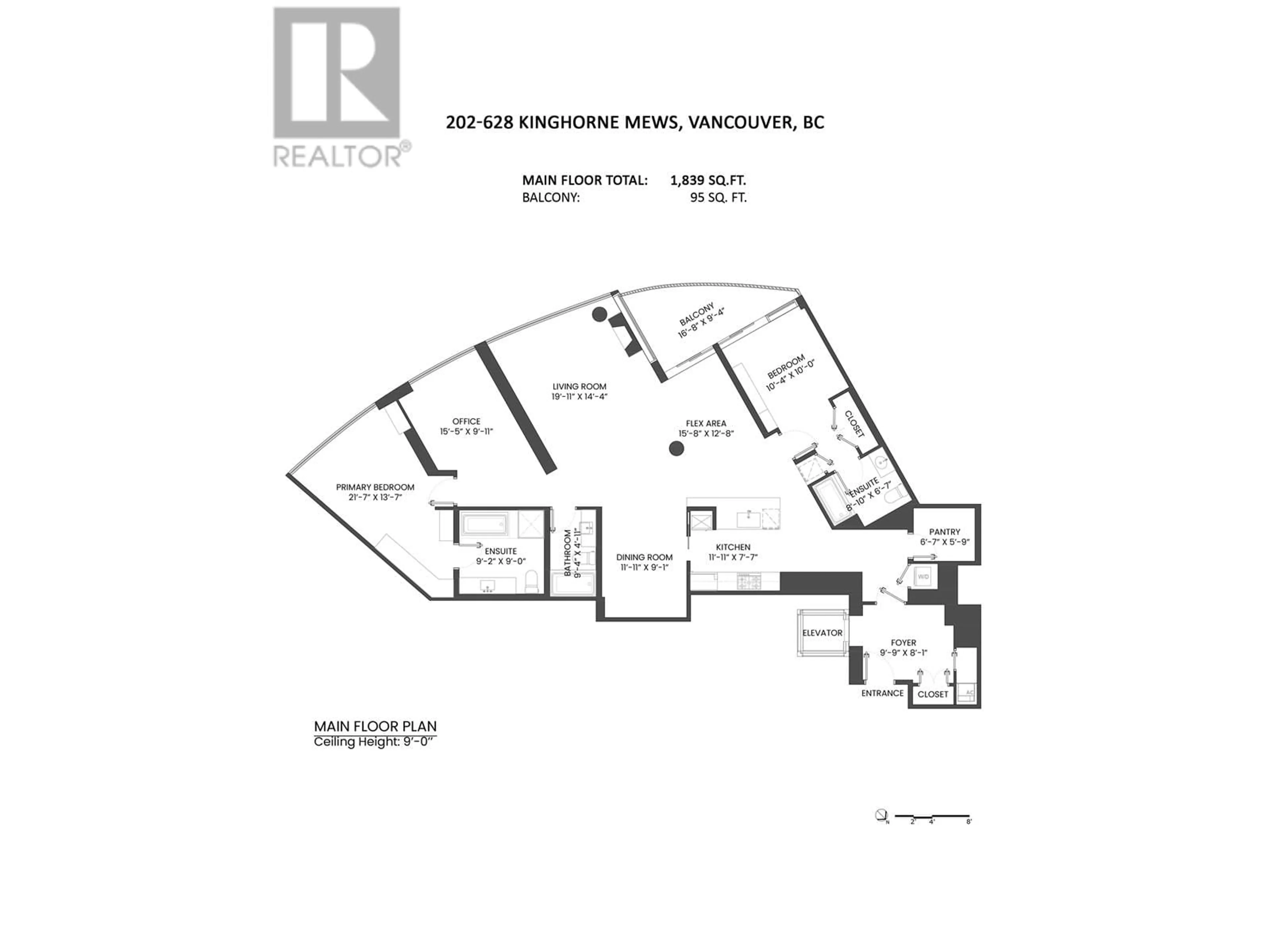 Floor plan for 202 - 628 KINGHORNE MEWS, Vancouver British Columbia V6Z3H6