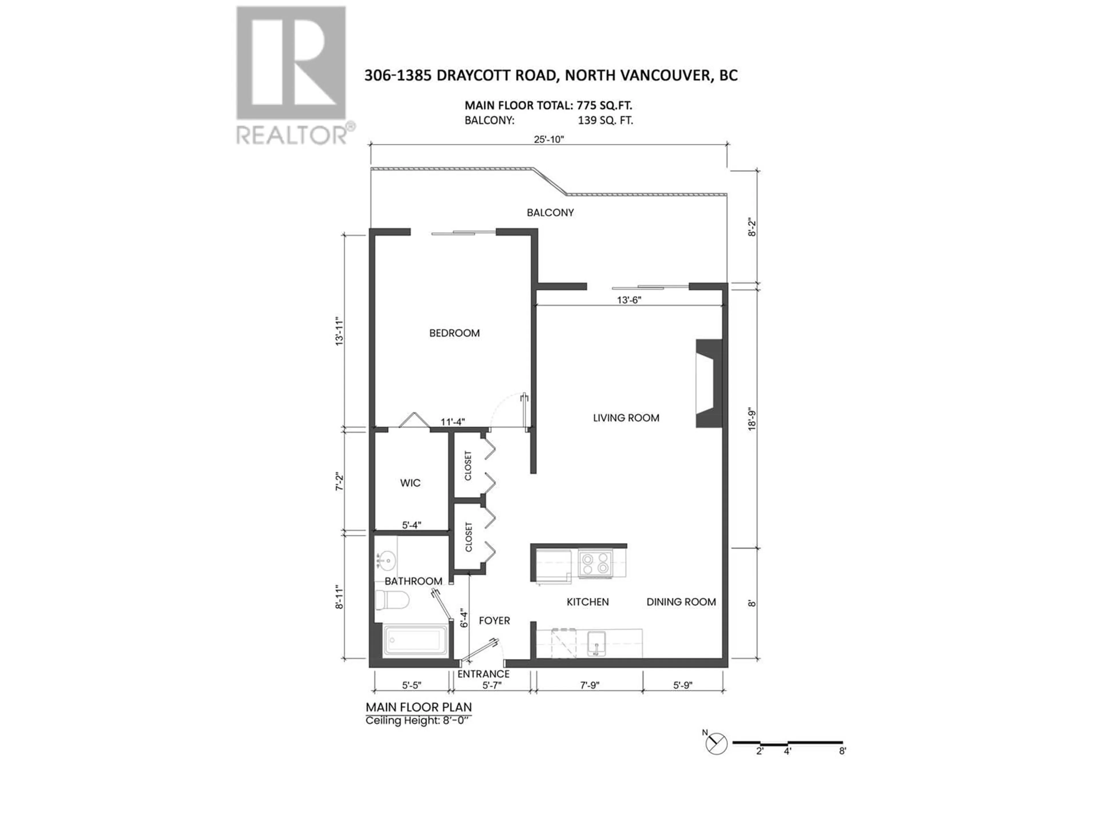 Floor plan for 306 - 1385 DRAYCOTT ROAD, North Vancouver British Columbia V7J3K9