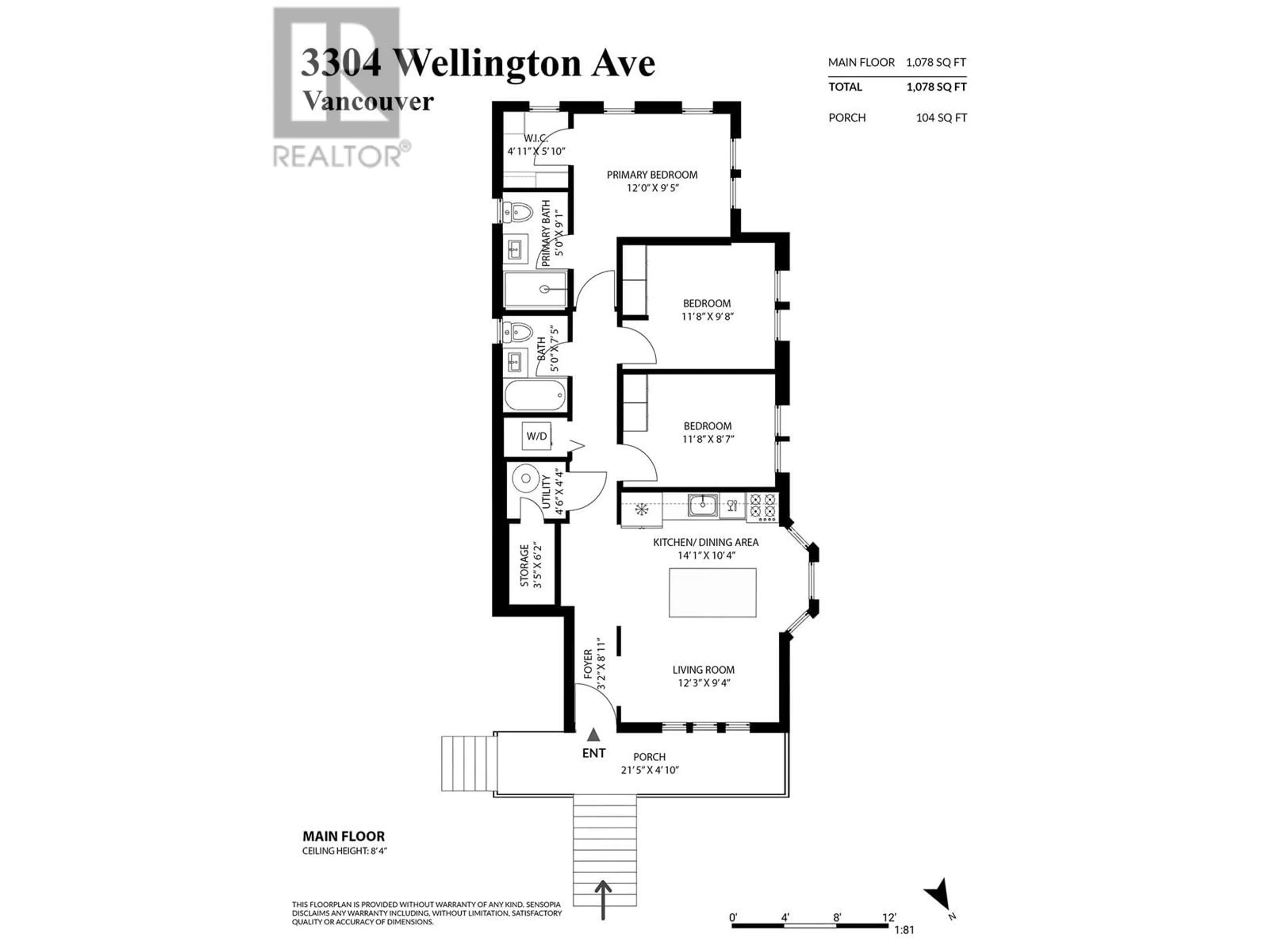 Floor plan for 3304 WELLINGTON AVENUE, Vancouver British Columbia V5R4Y2