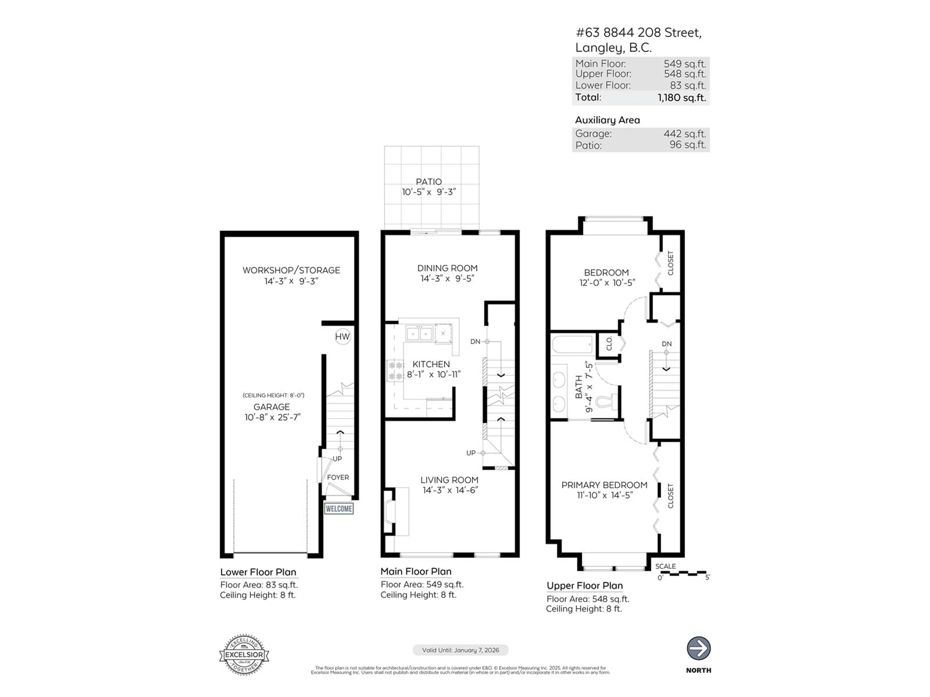 Floor plan for 63 - 8844 208, Langley British Columbia V1M3X7