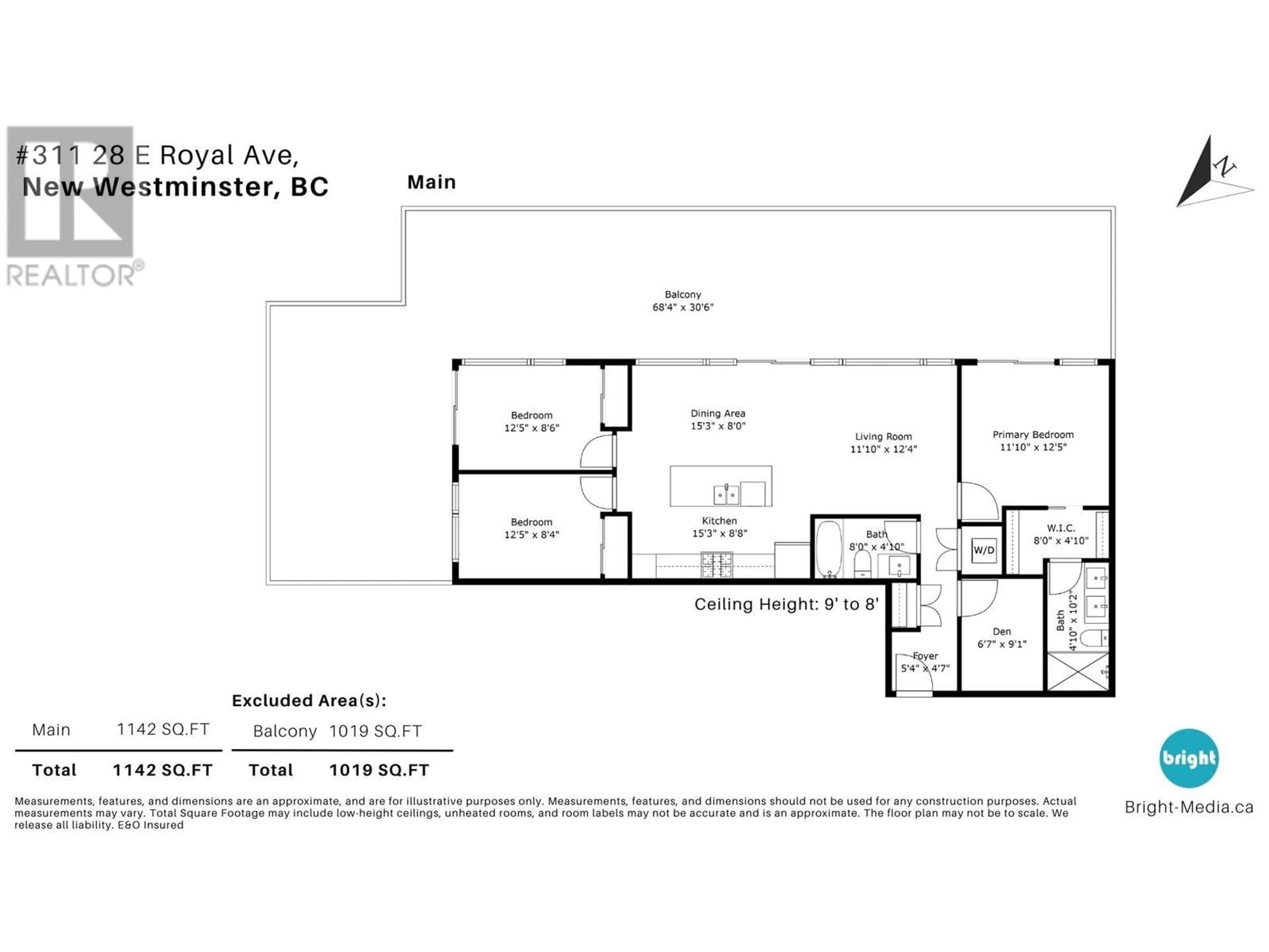 Floor plan for 311 - 28 ROYAL AVENUE, New Westminster British Columbia V3L0B7