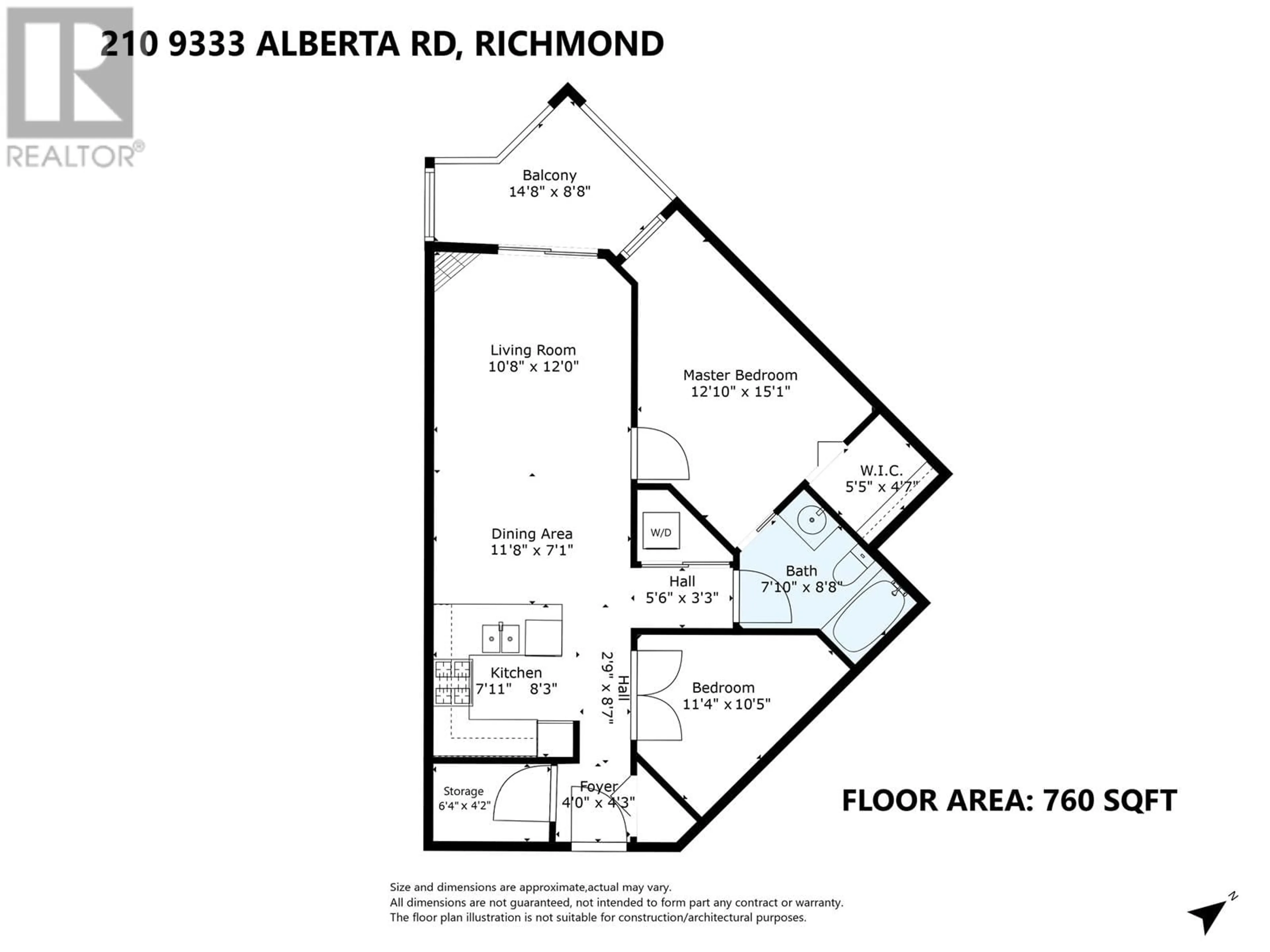 Floor plan for 210 - 9333 ALBERTA ROAD, Richmond British Columbia V6Y4E4