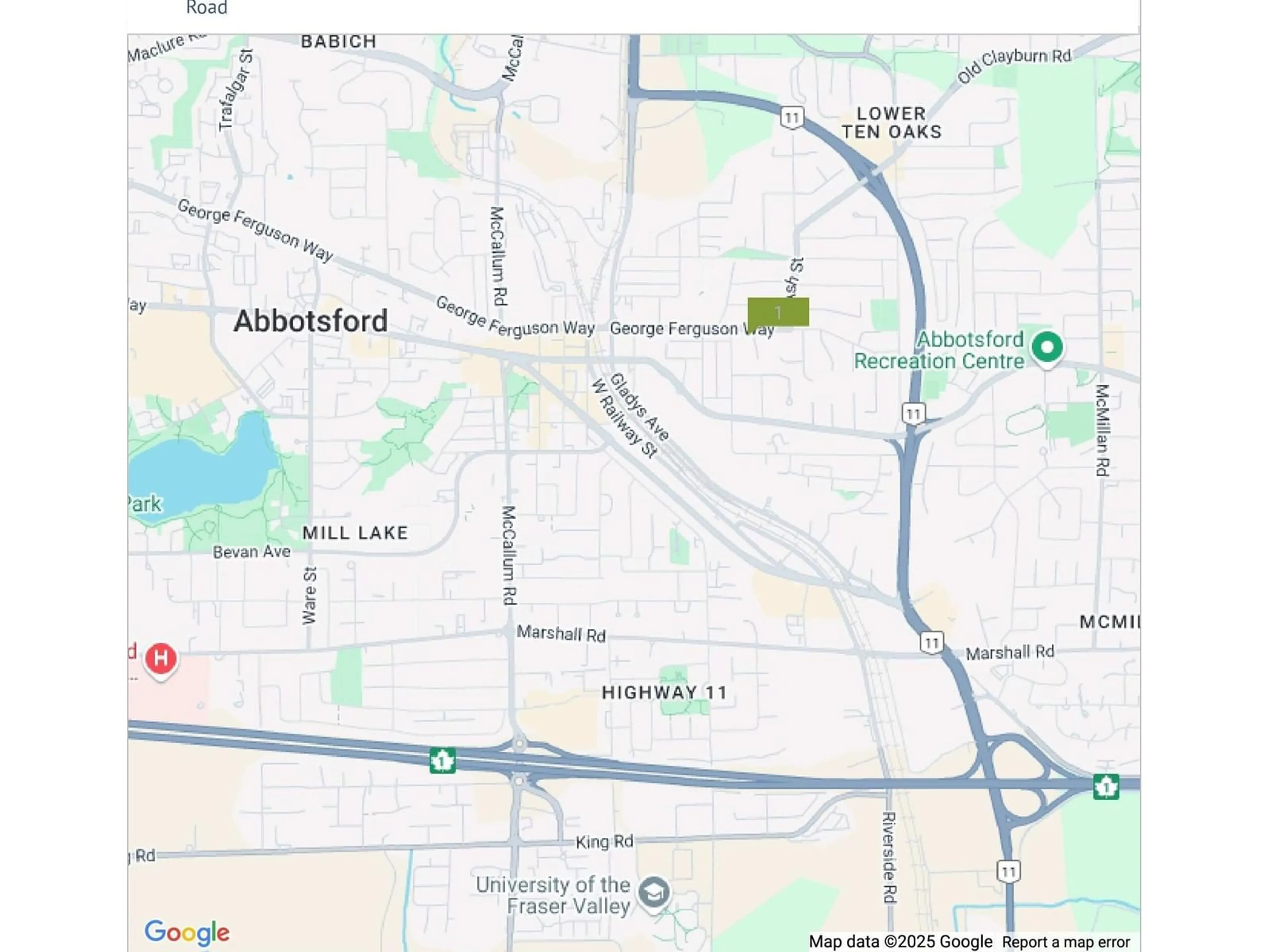 Picture of a map for 34090 GEORGE FERGUSON, Abbotsford British Columbia V2S2N3