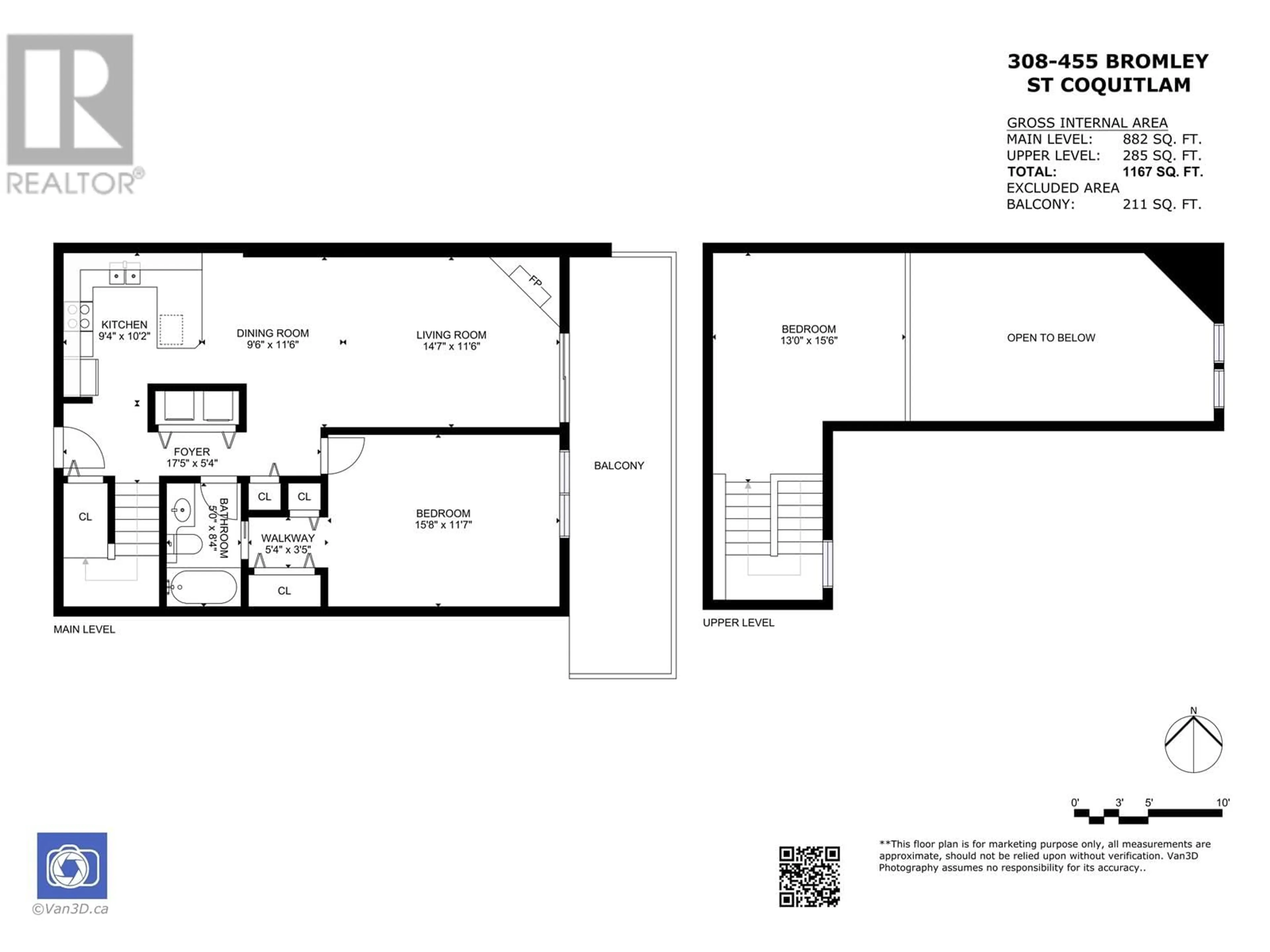 Floor plan for 308 - 455 BROMLEY STREET, Coquitlam British Columbia V3K6N7