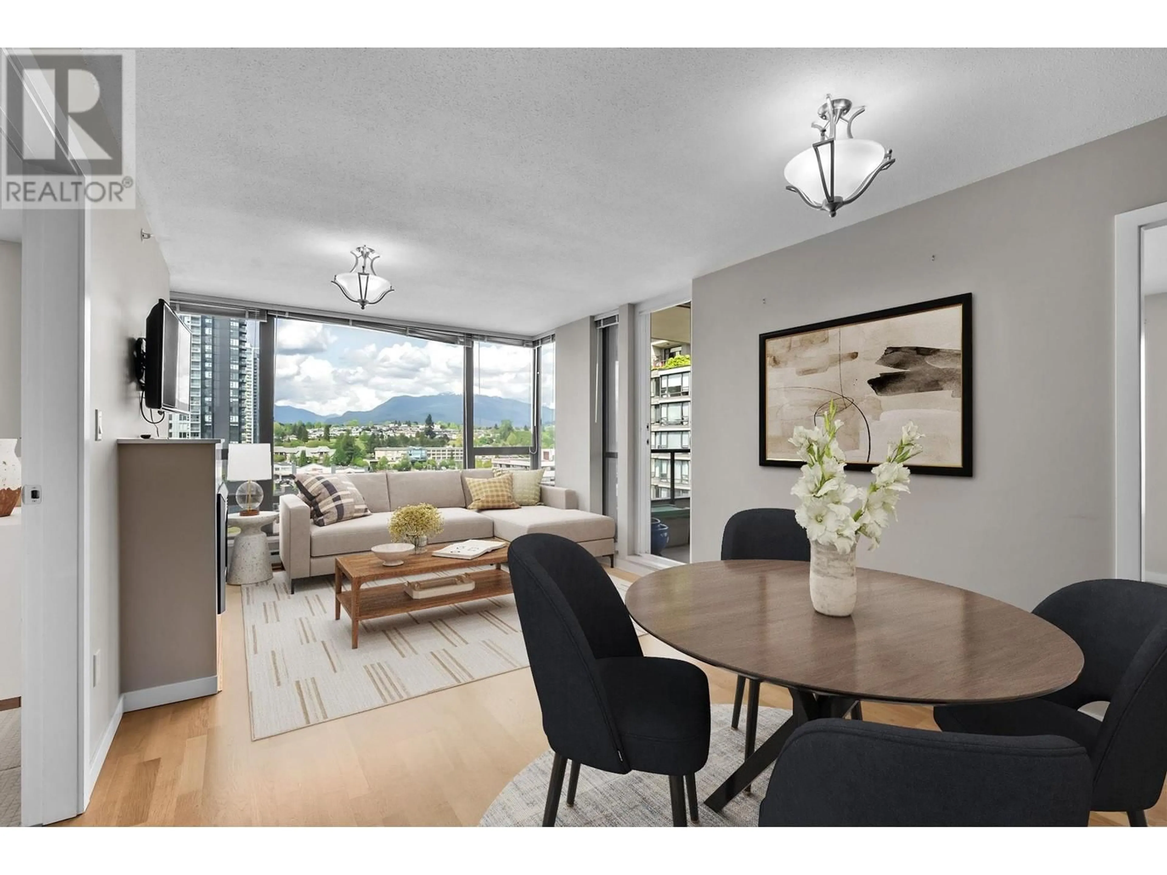 Living room with furniture, wood/laminate floor for 1608 - 4178 DAWSON STREET, Burnaby British Columbia V5C0A1
