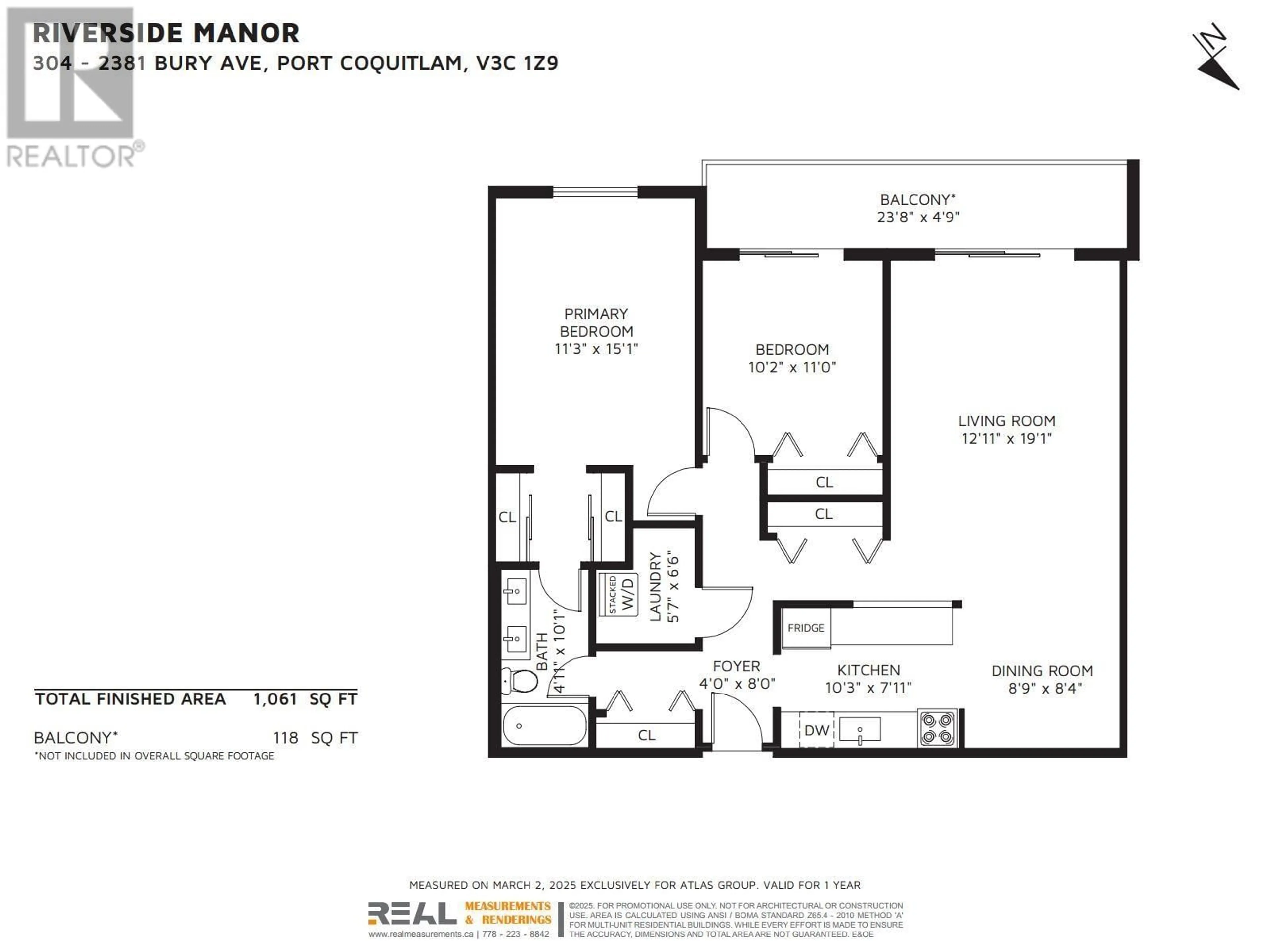 Floor plan for 304 - 2381 BURY AVENUE, Port Coquitlam British Columbia V3C1Z9