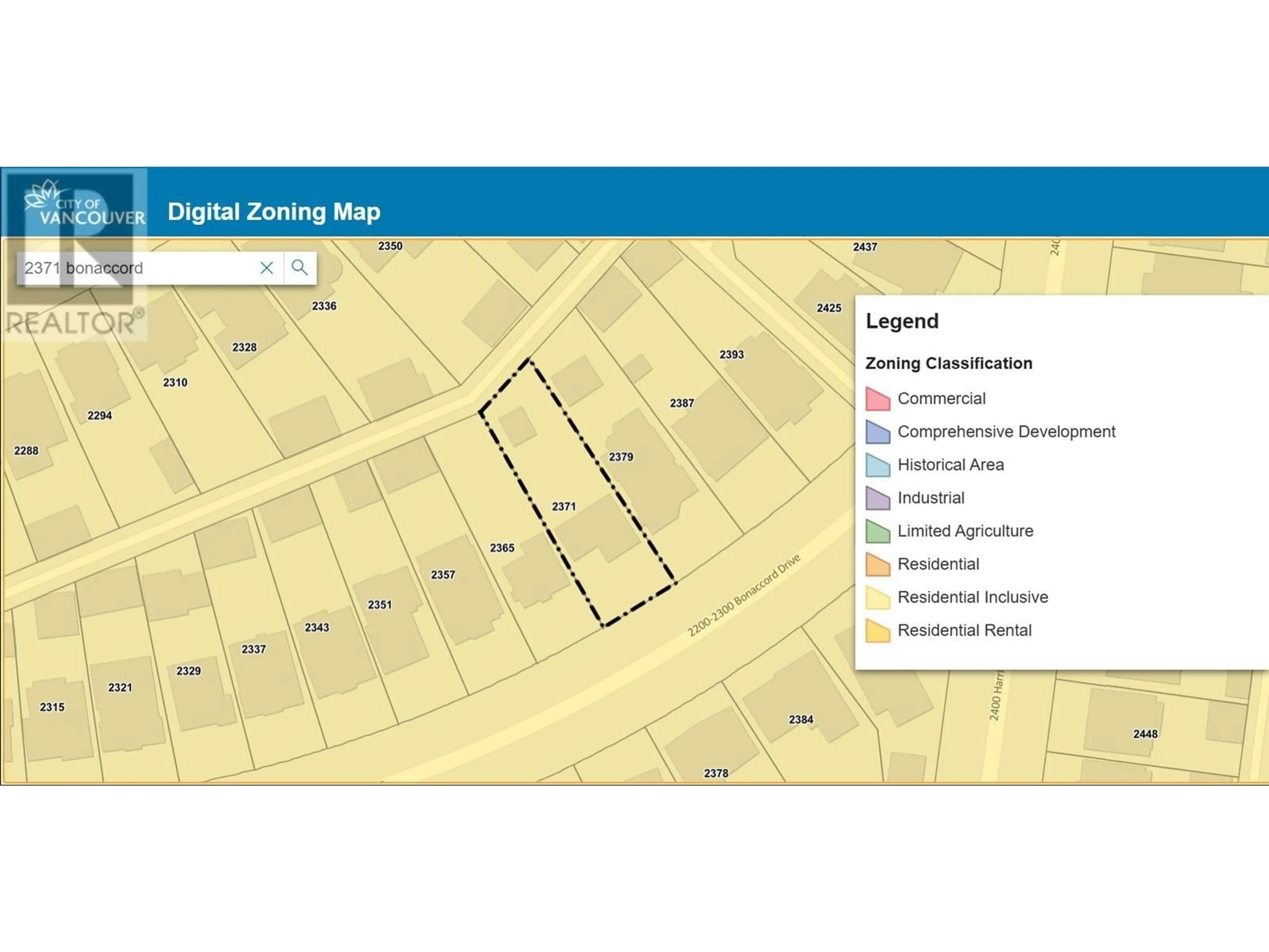Picture of a map for 2371 BONACCORD DRIVE, Vancouver British Columbia V5P2N8