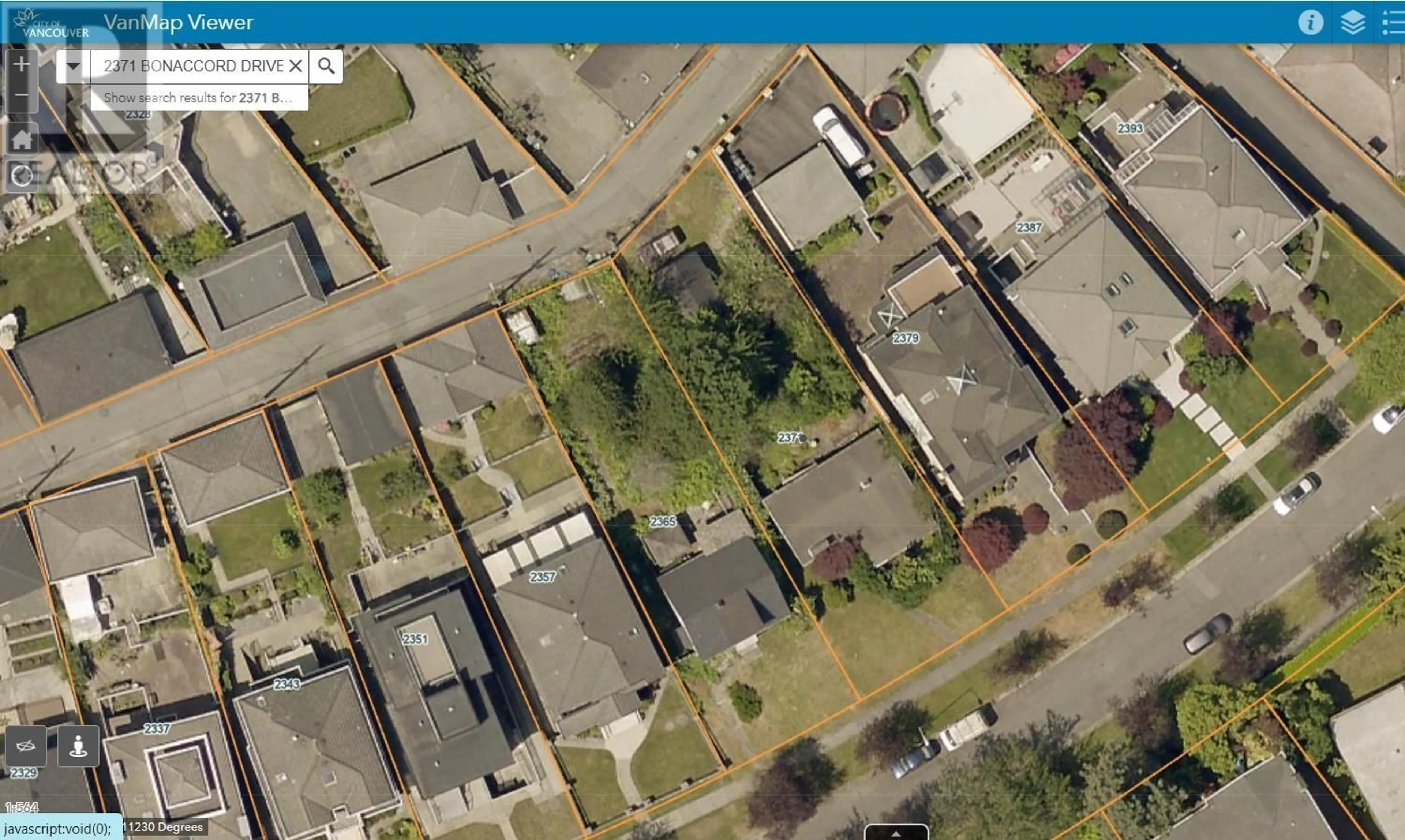 A pic from outside/outdoor area/front of a property/back of a property/a pic from drone, street for 2371 BONACCORD DRIVE, Vancouver British Columbia V5P2N8