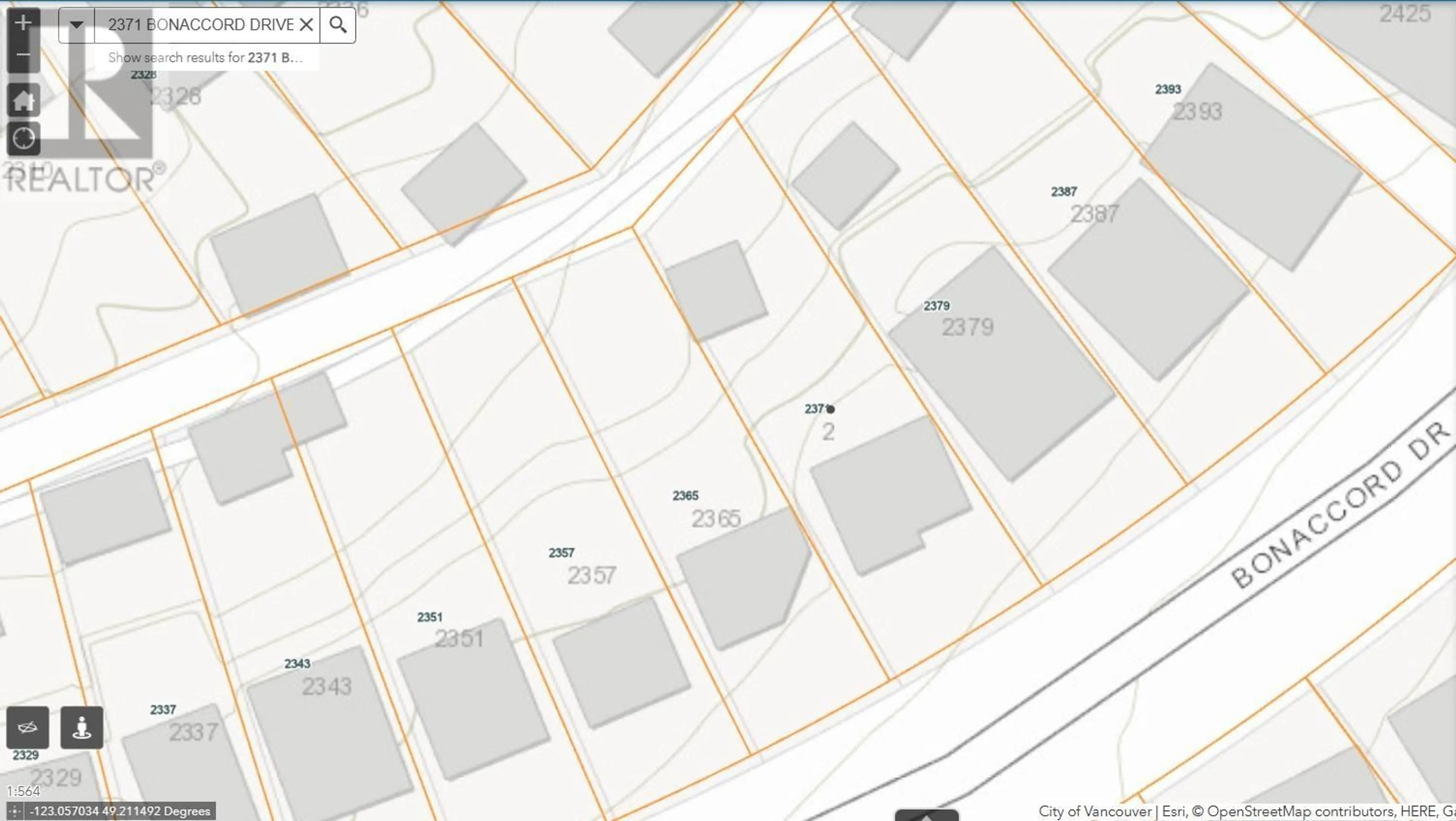 Picture of a map for 2371 BONACCORD DRIVE, Vancouver British Columbia V5P2N8