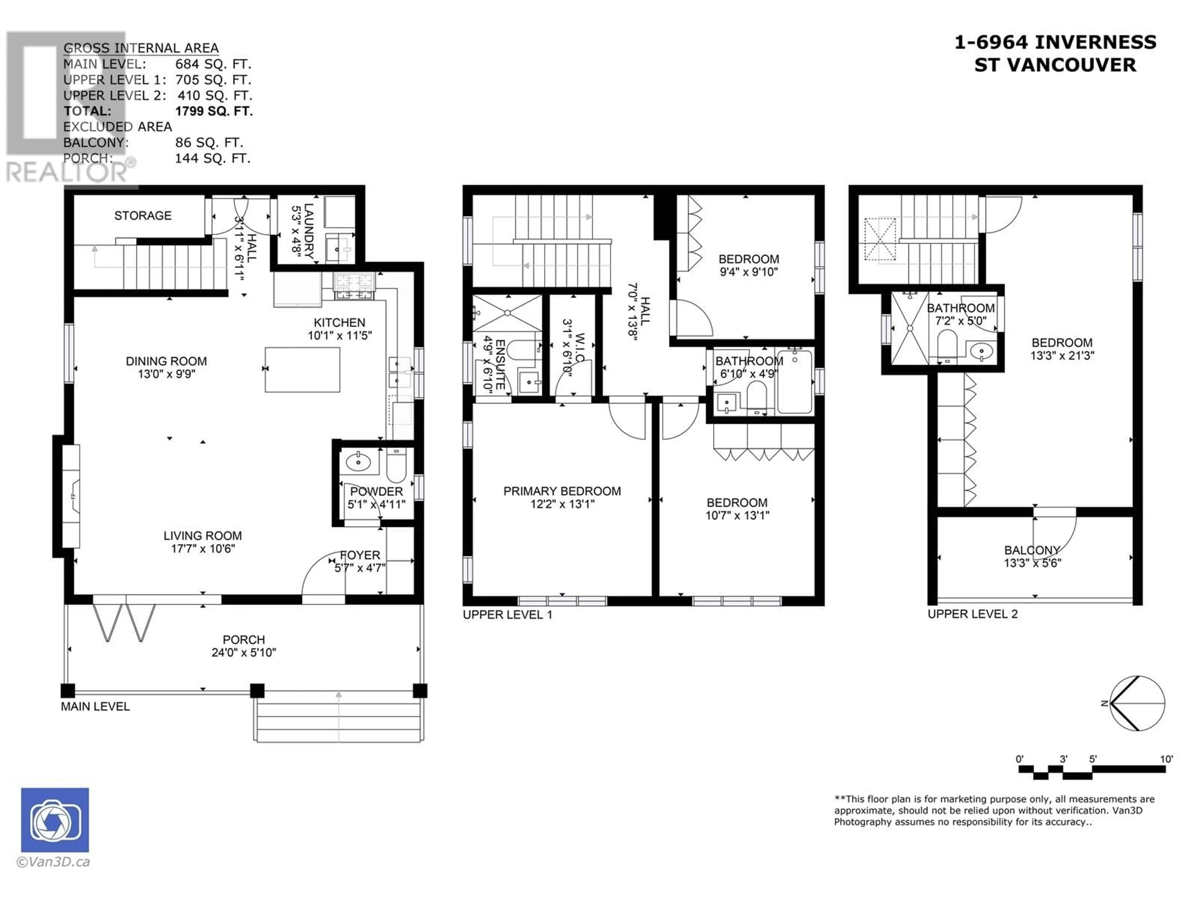 Floor plan for 1 - 6964 INVERNESS STREET, Vancouver British Columbia V5X4G5