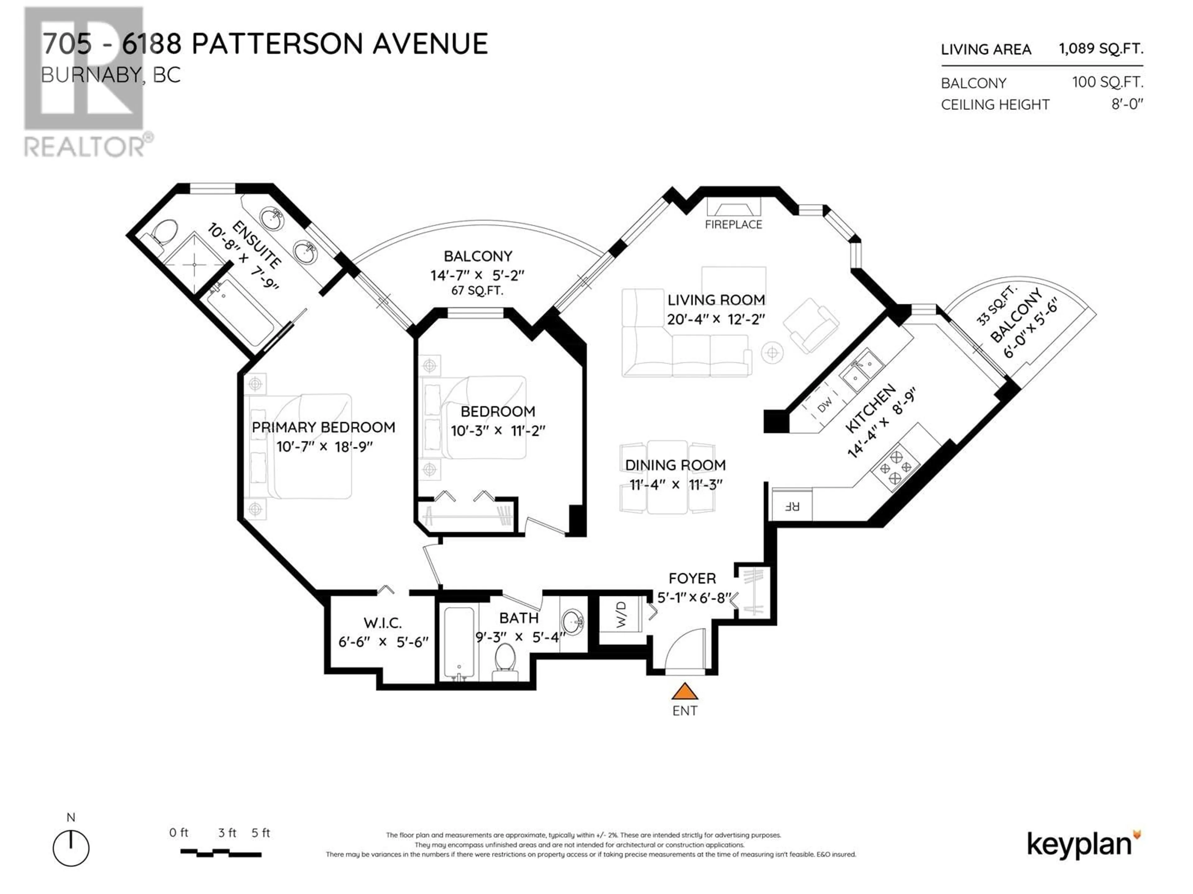 Floor plan for 705 - 6188 PATTERSON AVENUE, Burnaby British Columbia V5H2N1