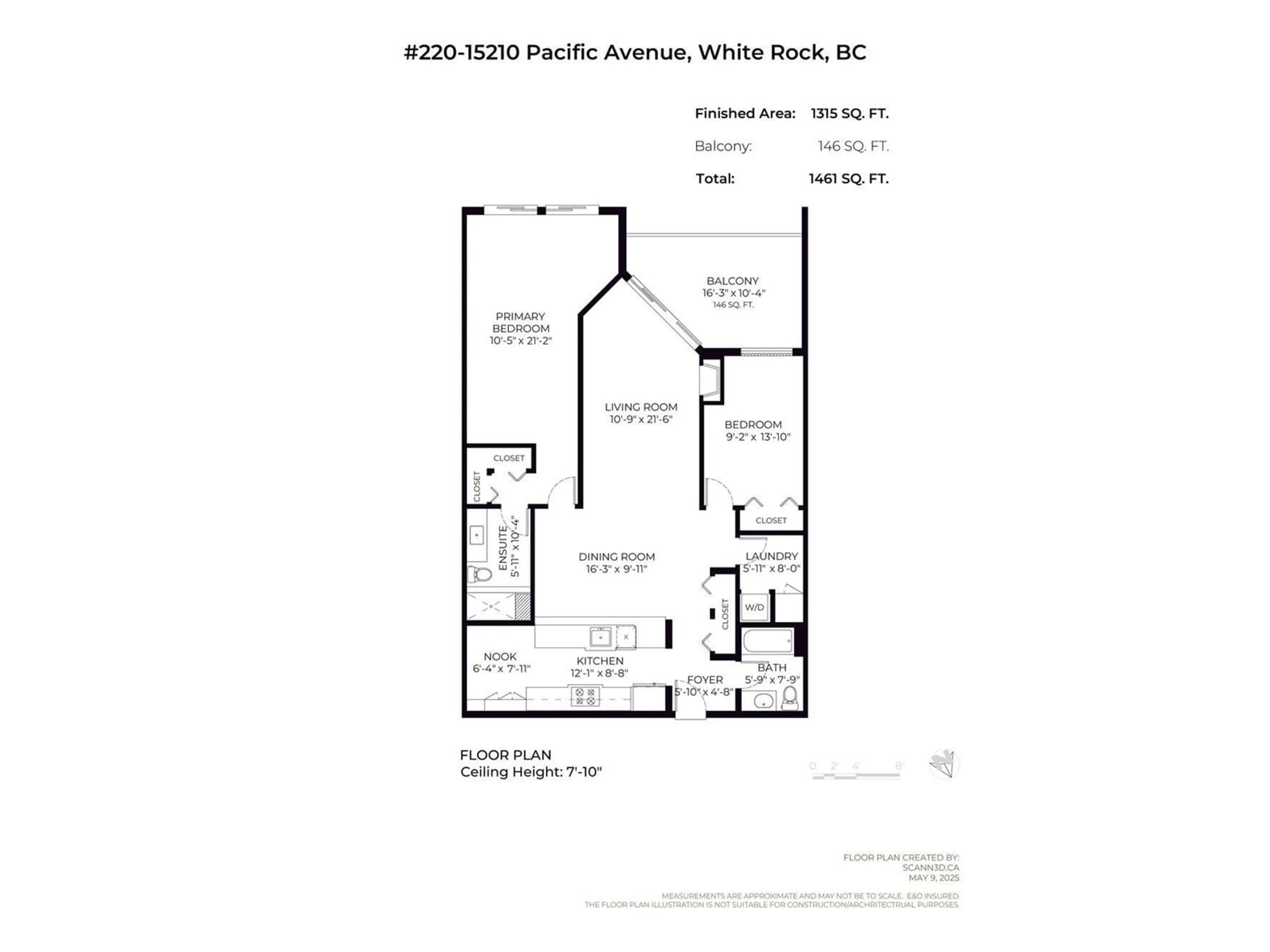 Floor plan for 220 - 15210 PACIFIC, White Rock British Columbia V4B5L2
