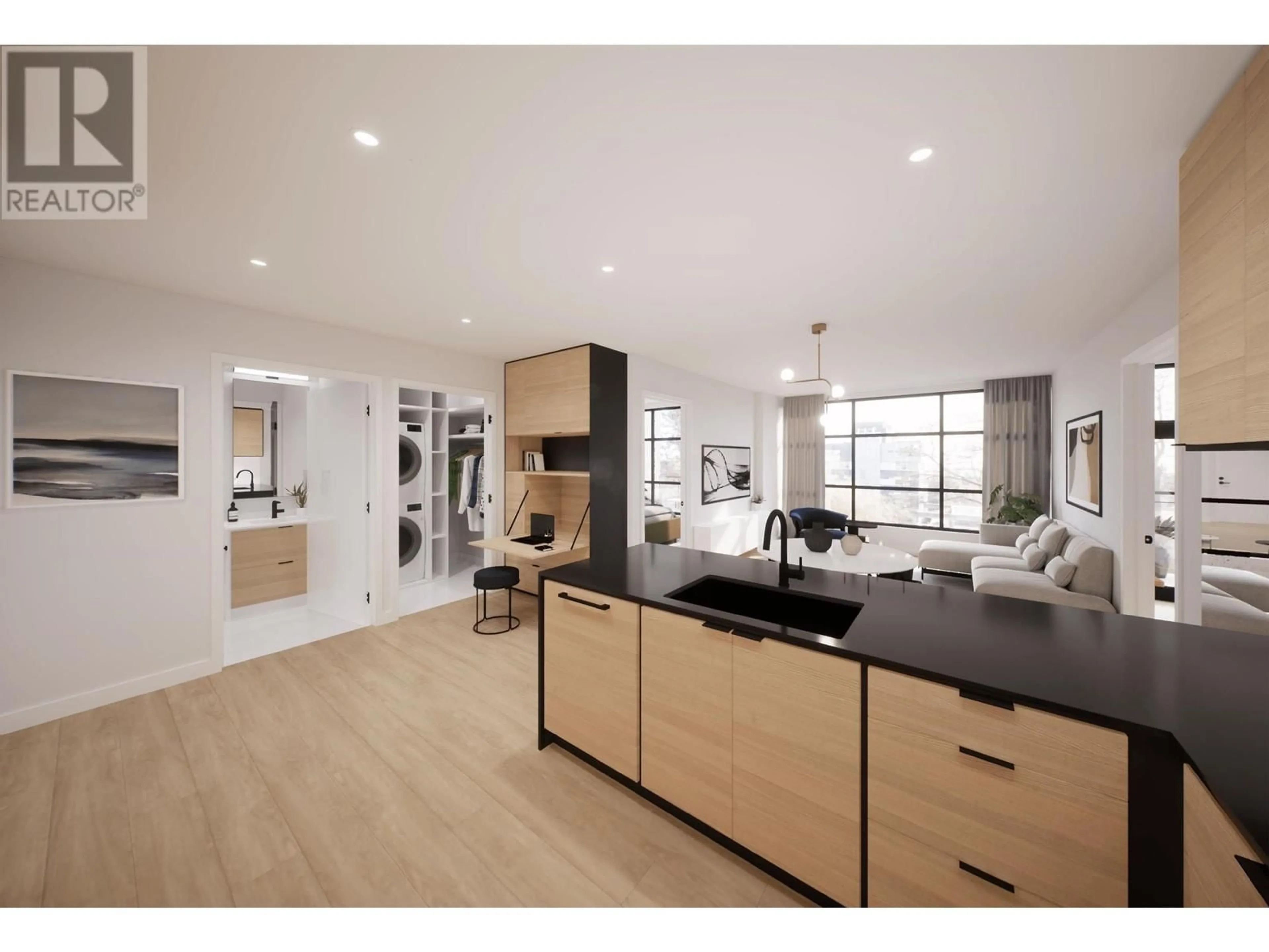 Open concept kitchen, wood/laminate floor for 402 - 6485 MANITOBA STREET, Vancouver British Columbia V0V0V0