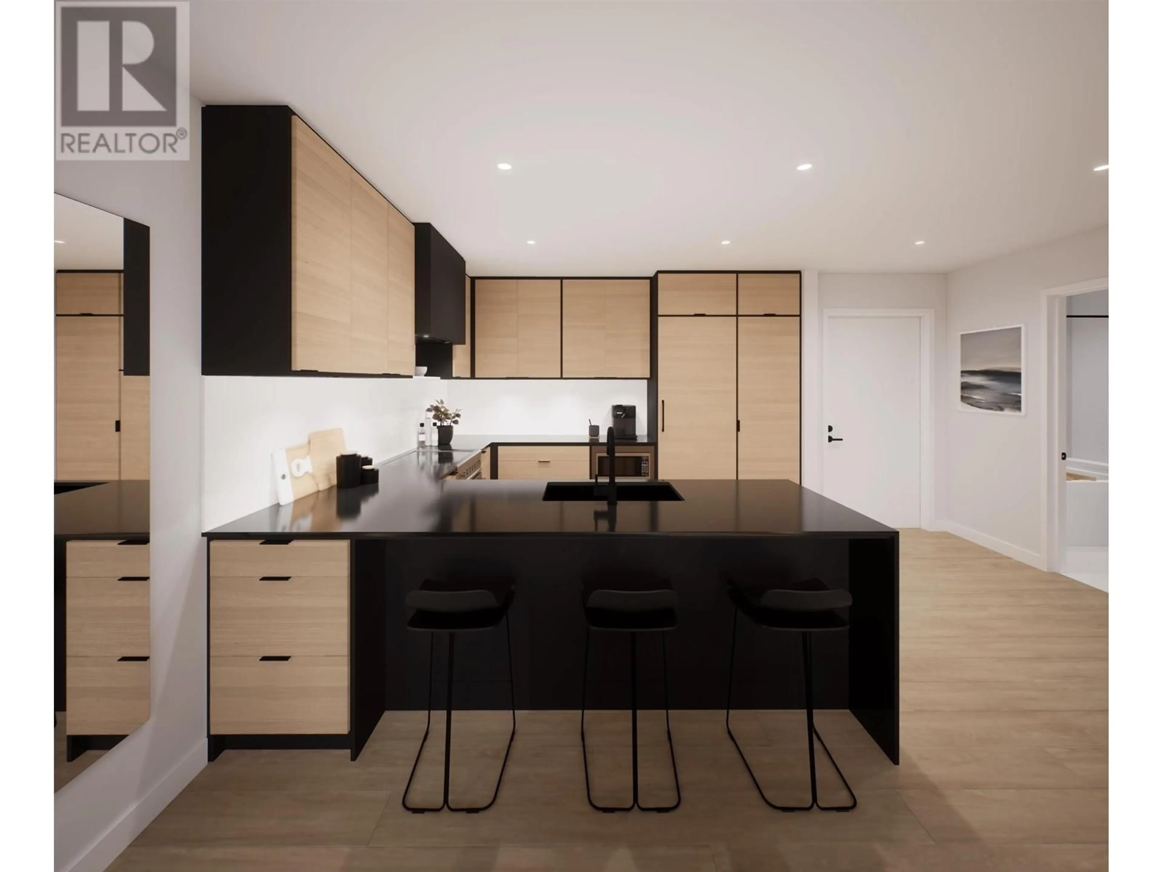 Open concept kitchen, wood/laminate floor for 402 - 6485 MANITOBA STREET, Vancouver British Columbia V0V0V0