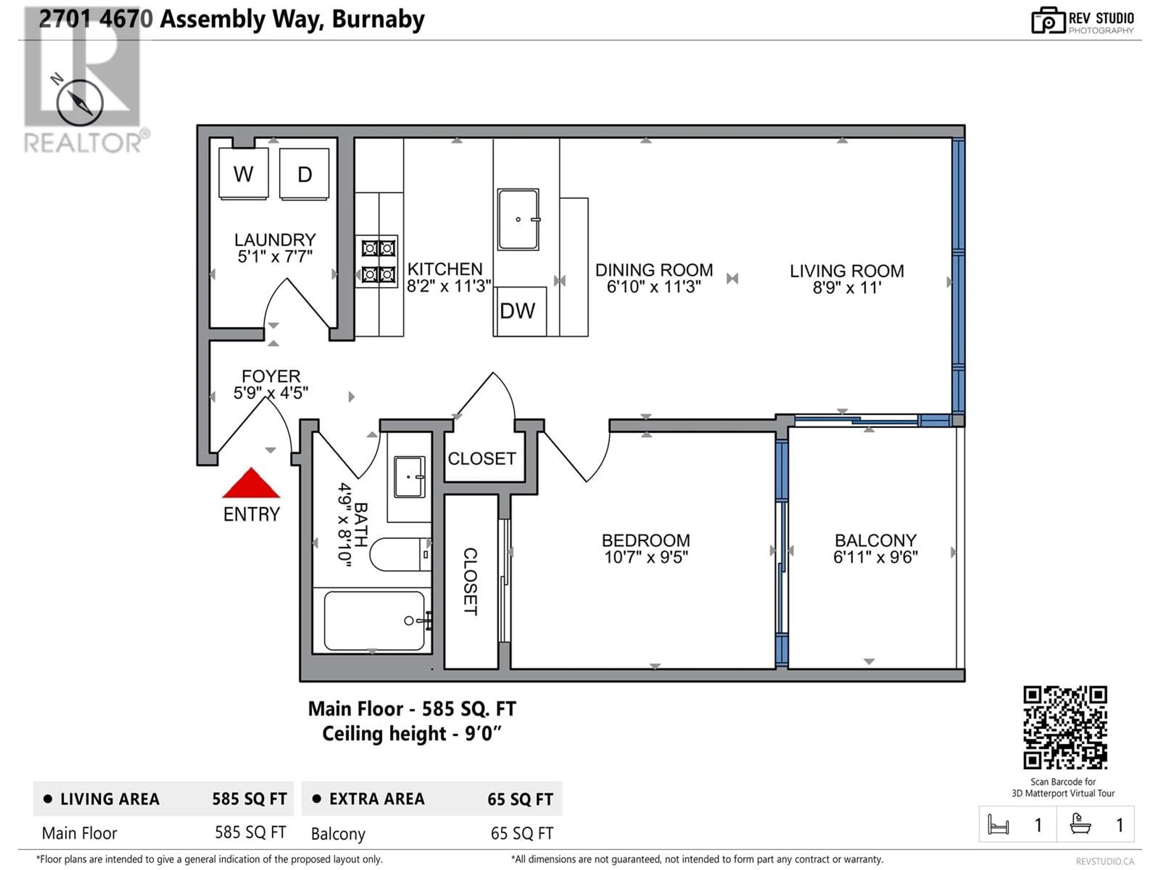 Floor plan for 2701 - 4670 ASSEMBLY WAY, Burnaby British Columbia V5H0H3