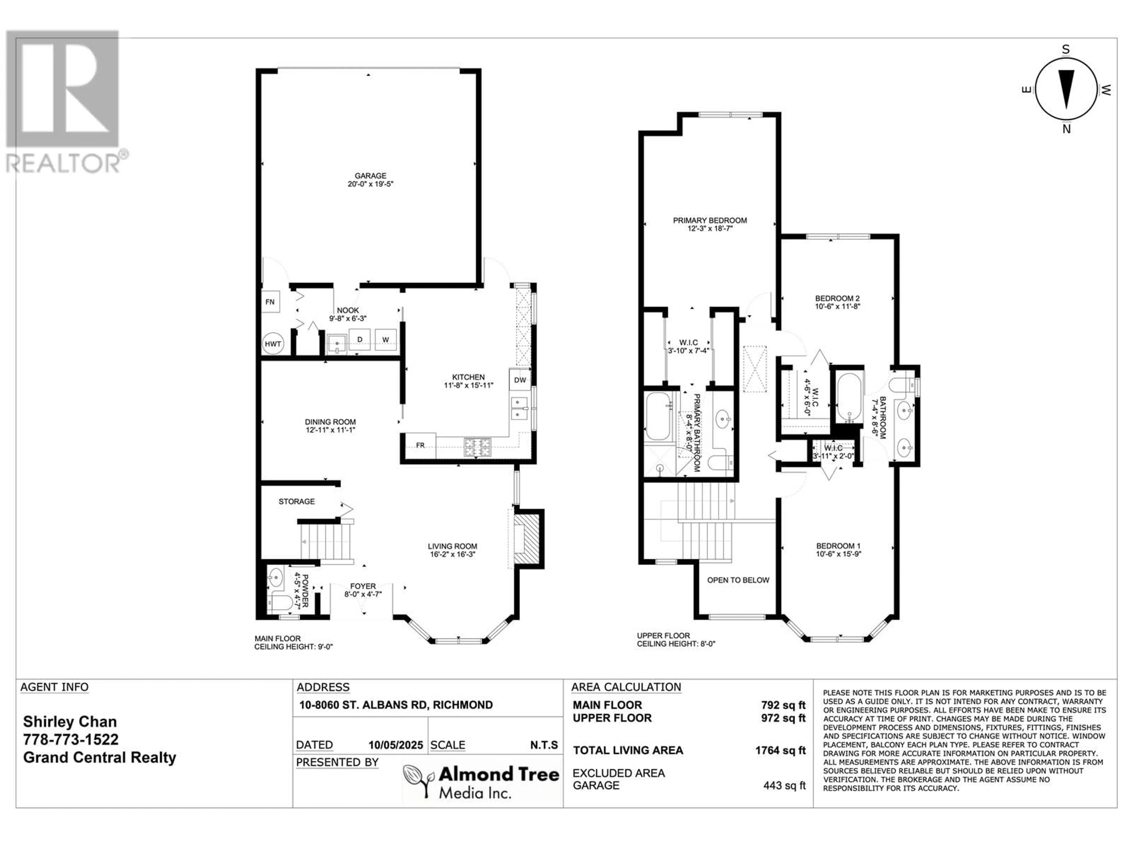 Floor plan for 10 - 8060 ST. ALBANS ROAD, Richmond British Columbia V6Y2K9