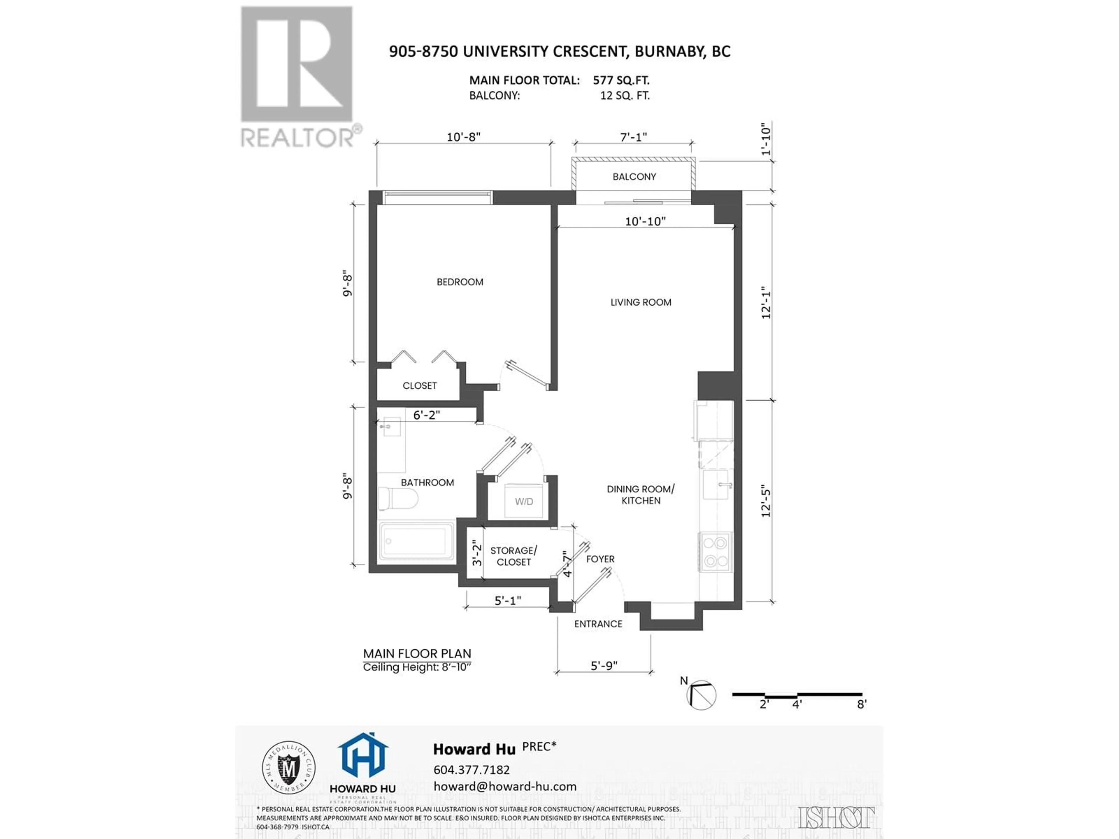 Floor plan for 905 - 8750 UNIVERSITY CRESCENT, Burnaby British Columbia V5A0G9
