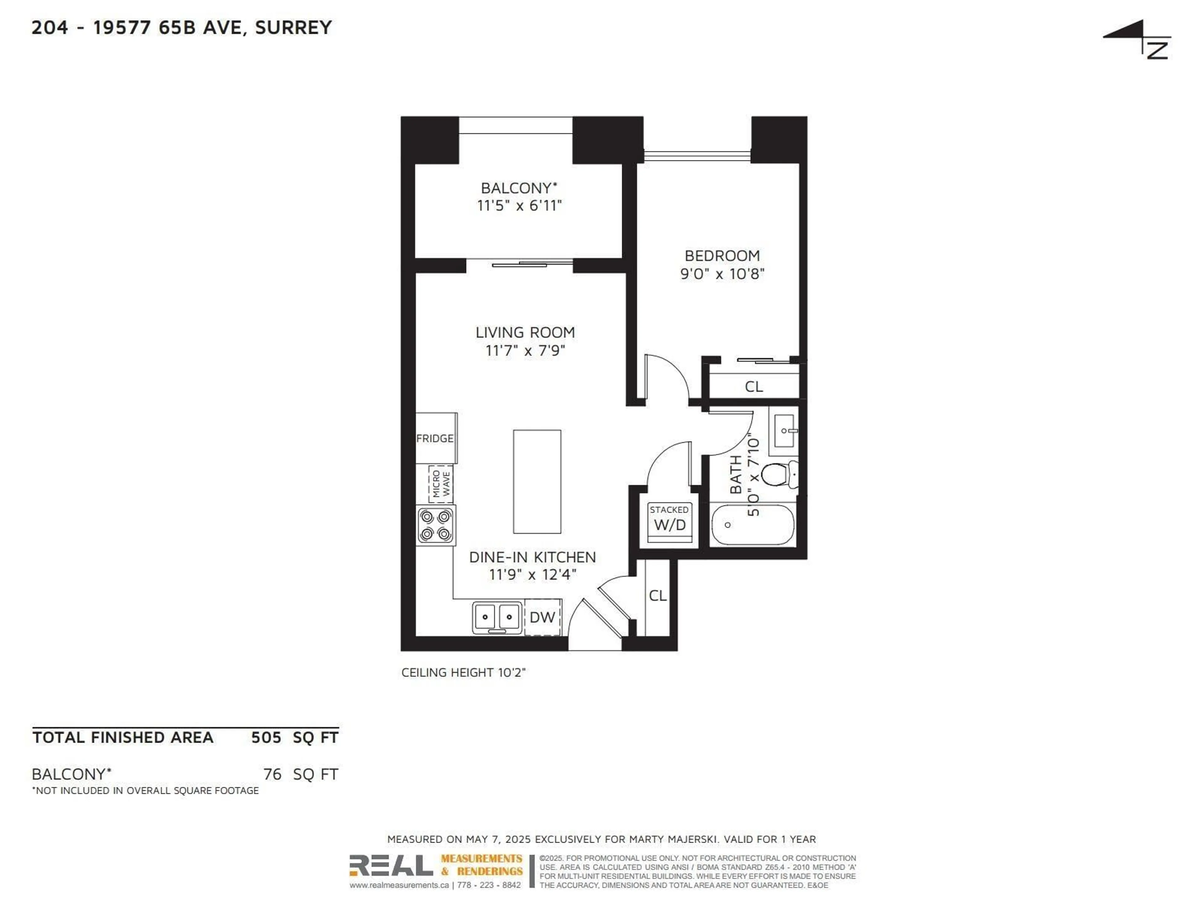 Floor plan for 204 - 19577 65B, Surrey British Columbia V4N6Y3