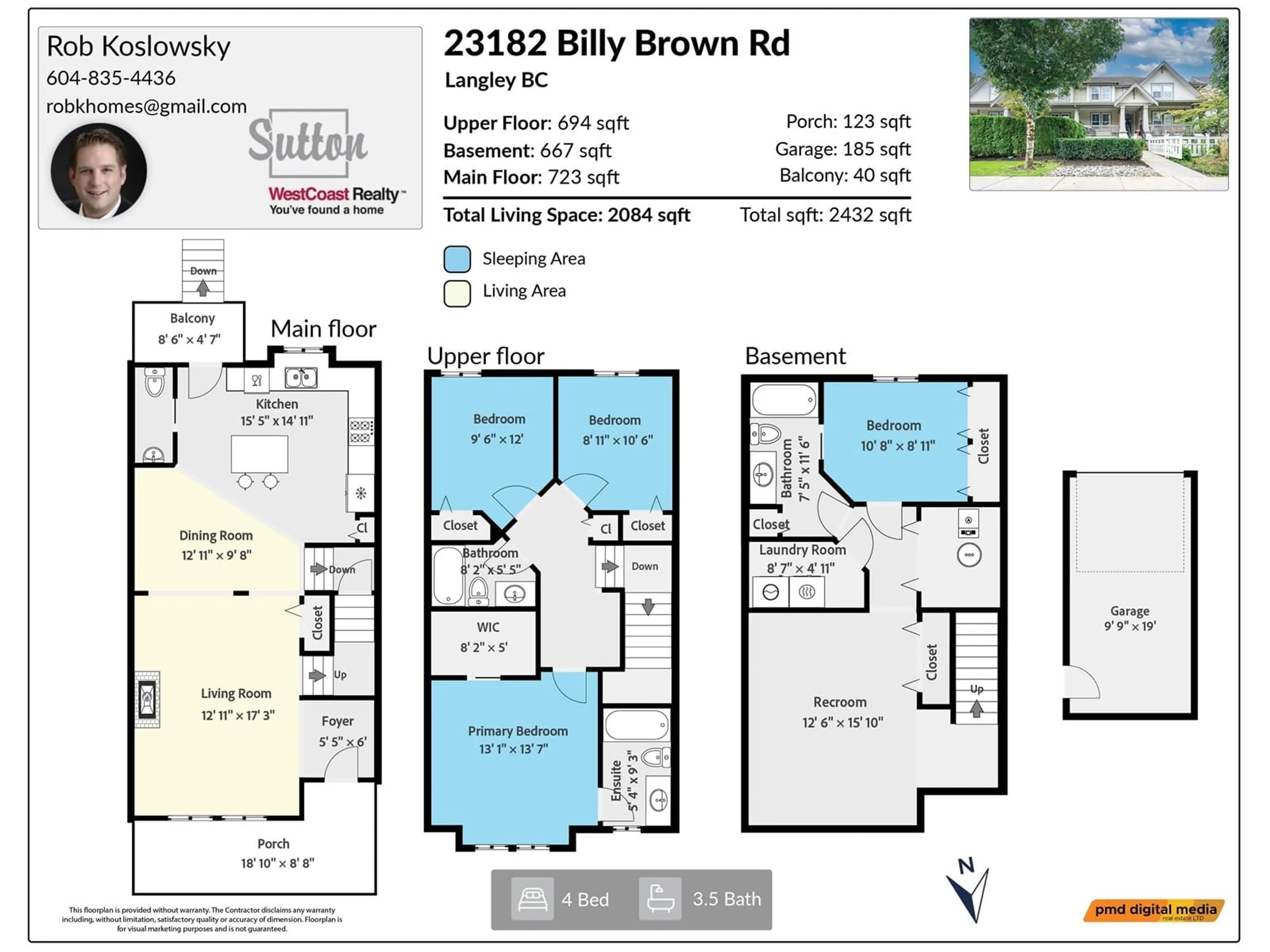 Floor plan for 23182 BILLY BROWN, Langley British Columbia V1M4G1