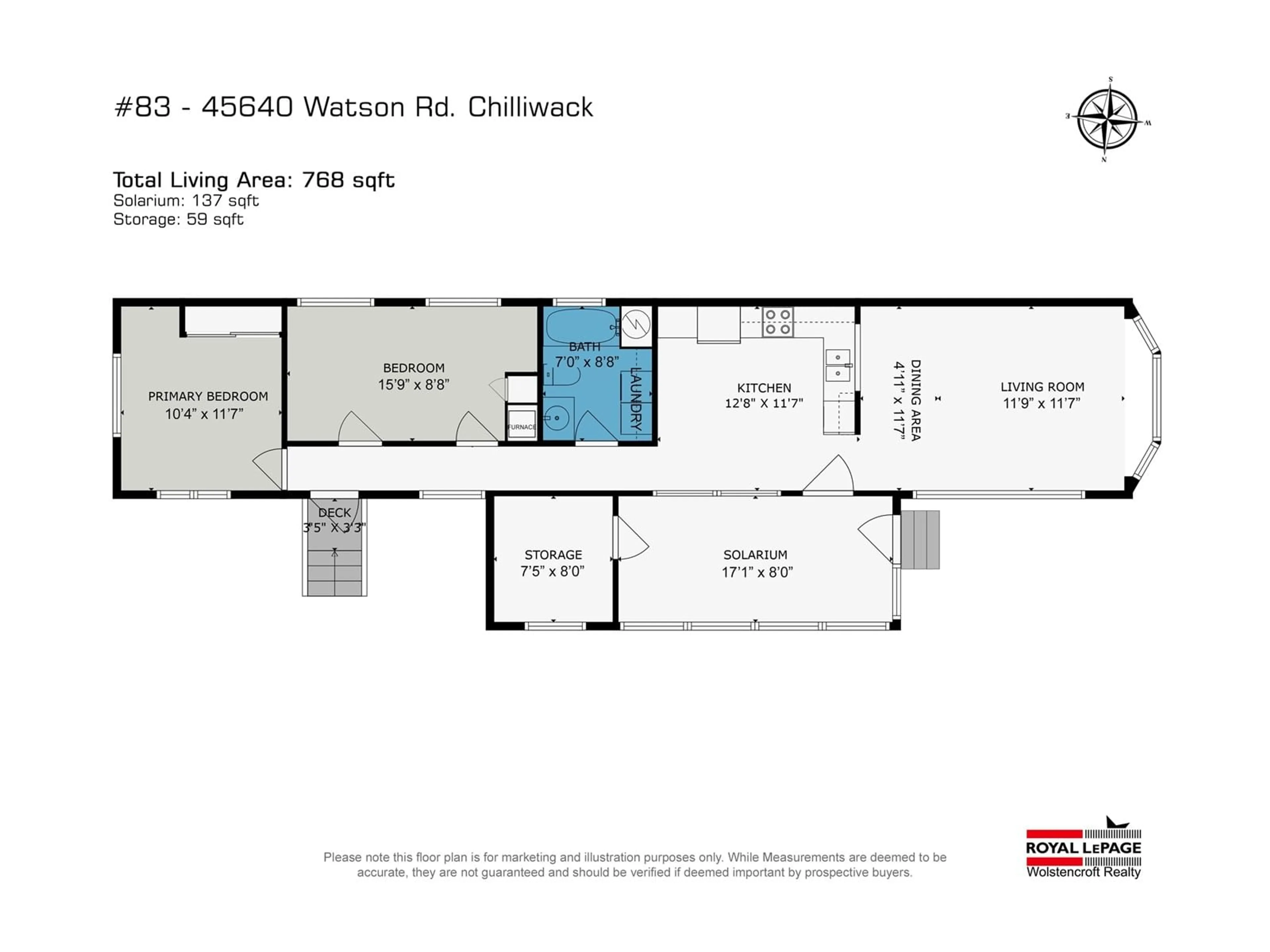 Floor plan for 83 - 45640 WATSON ROAD, Chilliwack British Columbia V2R3P8