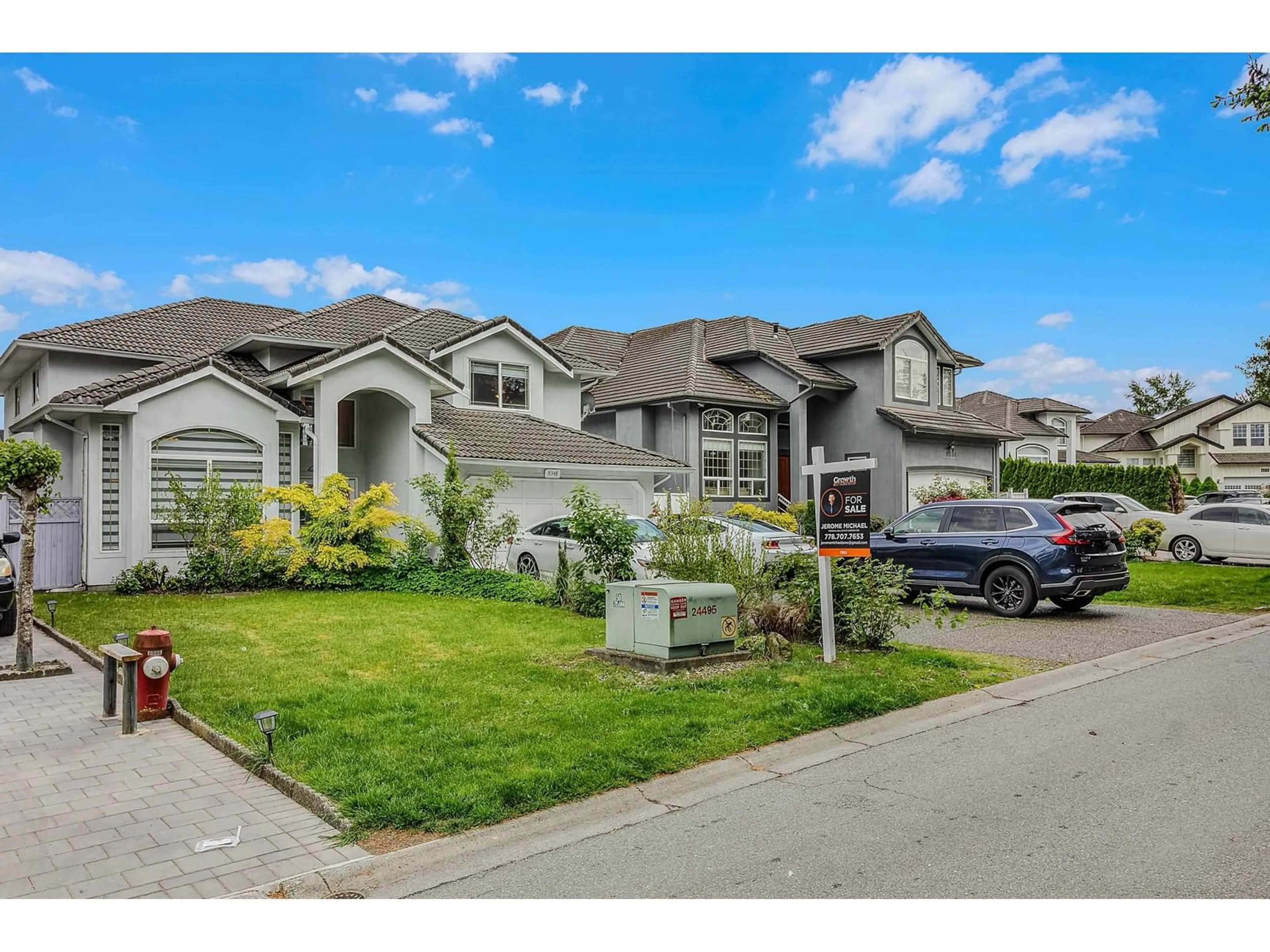 A pic from outside/outdoor area/front of a property/back of a property/a pic from drone, street for 8348 133, Surrey British Columbia V3W1E4