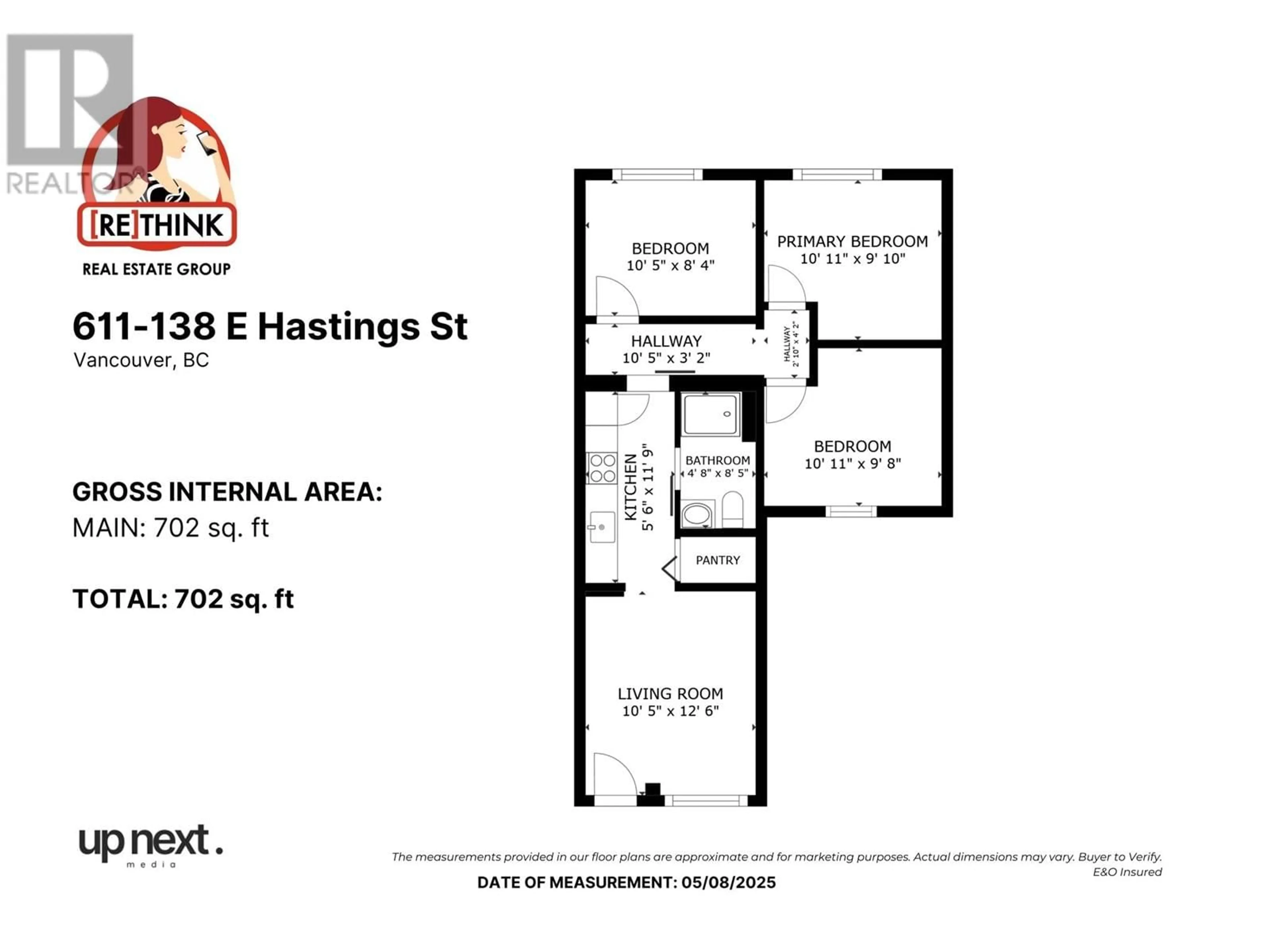 Floor plan for 611 - 138 HASTINGS STREET, Vancouver British Columbia V6A1N6