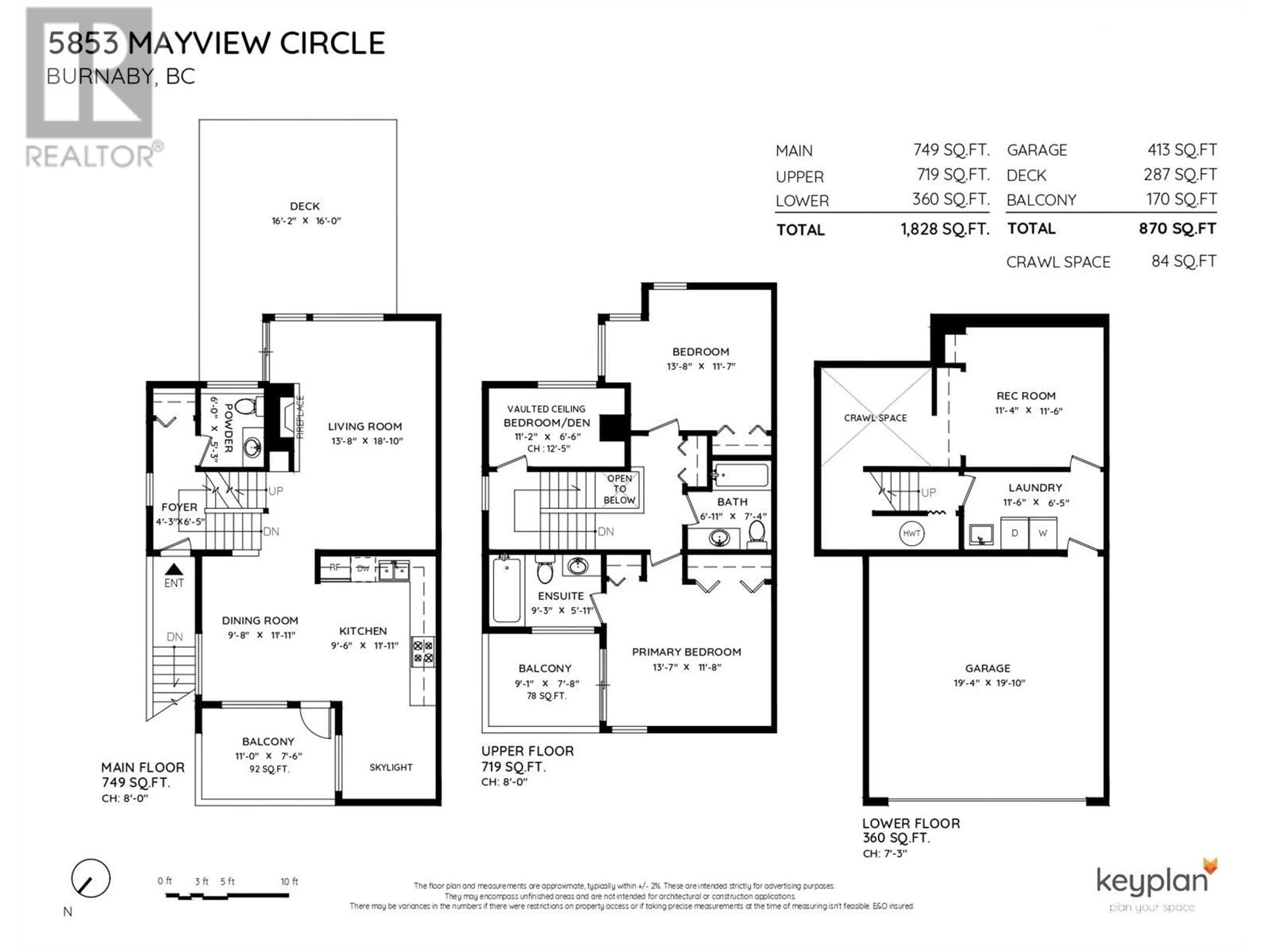 Floor plan for 5853 MAYVIEW CIRCLE, Burnaby British Columbia V5E4B7