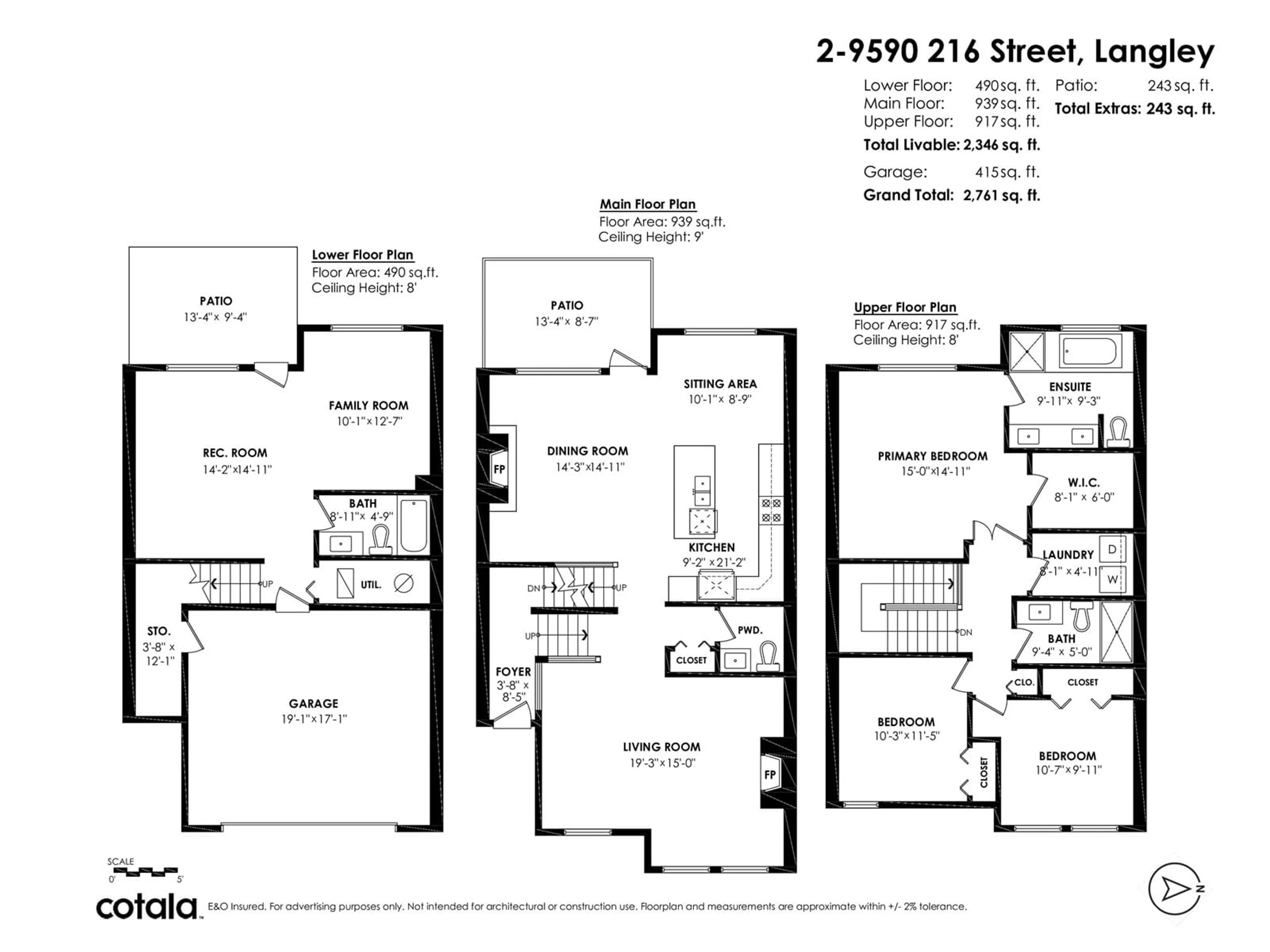 Floor plan for 2 - 9590 216, Langley British Columbia V1M0C9