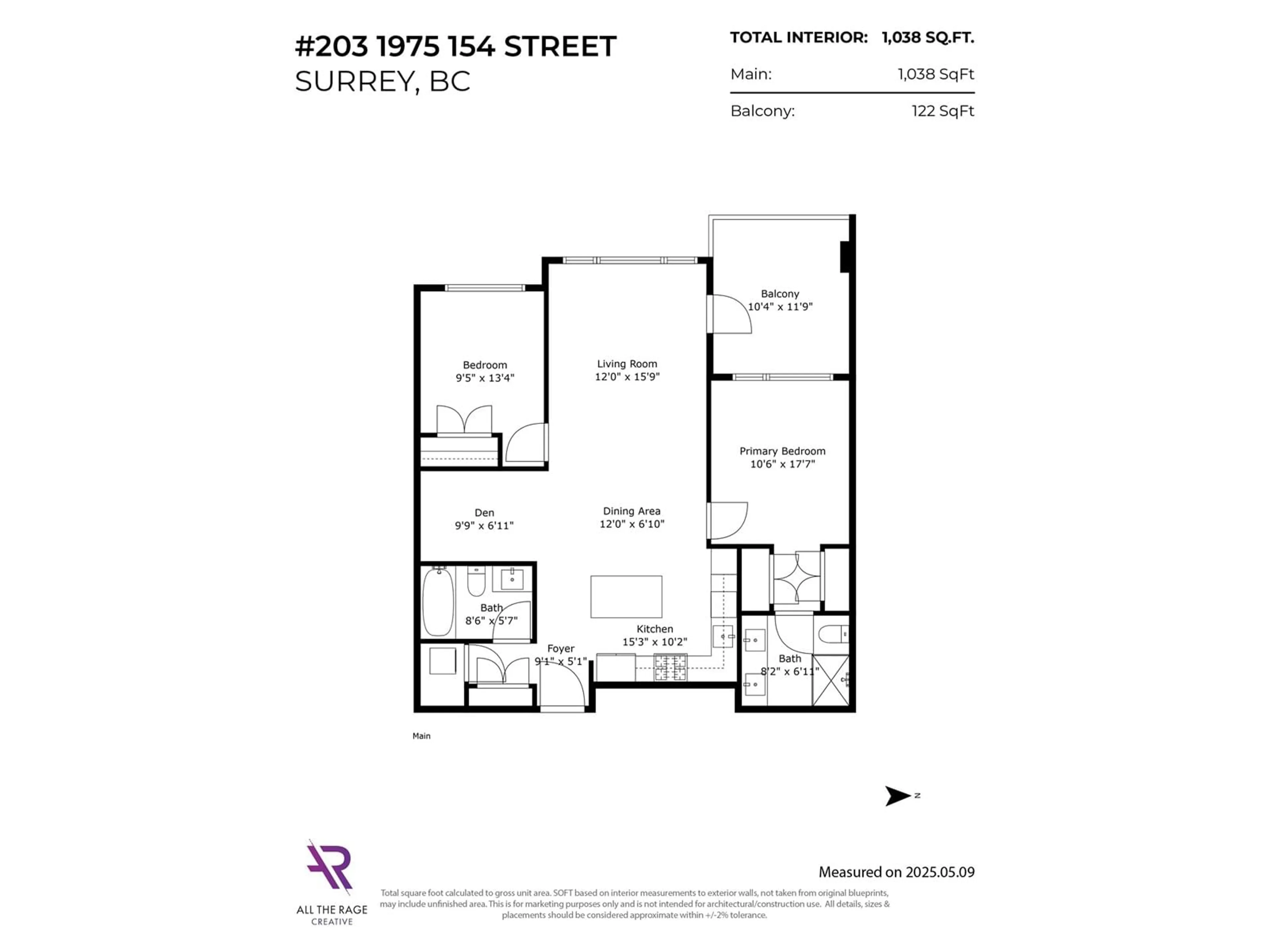 Floor plan for 203 - 1975 154, Surrey British Columbia V4A4S2