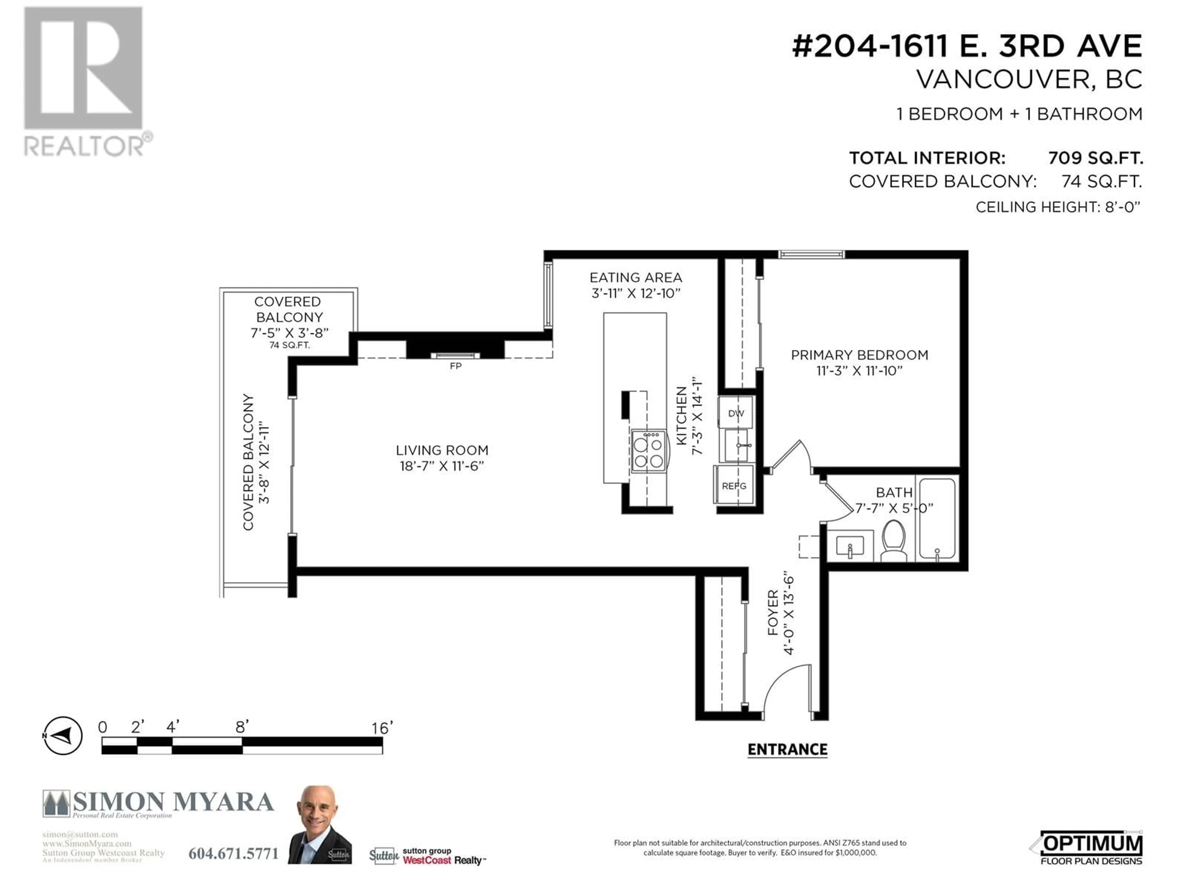 Floor plan for 204 - 1611 3RD AVENUE, Vancouver British Columbia V5N1H1