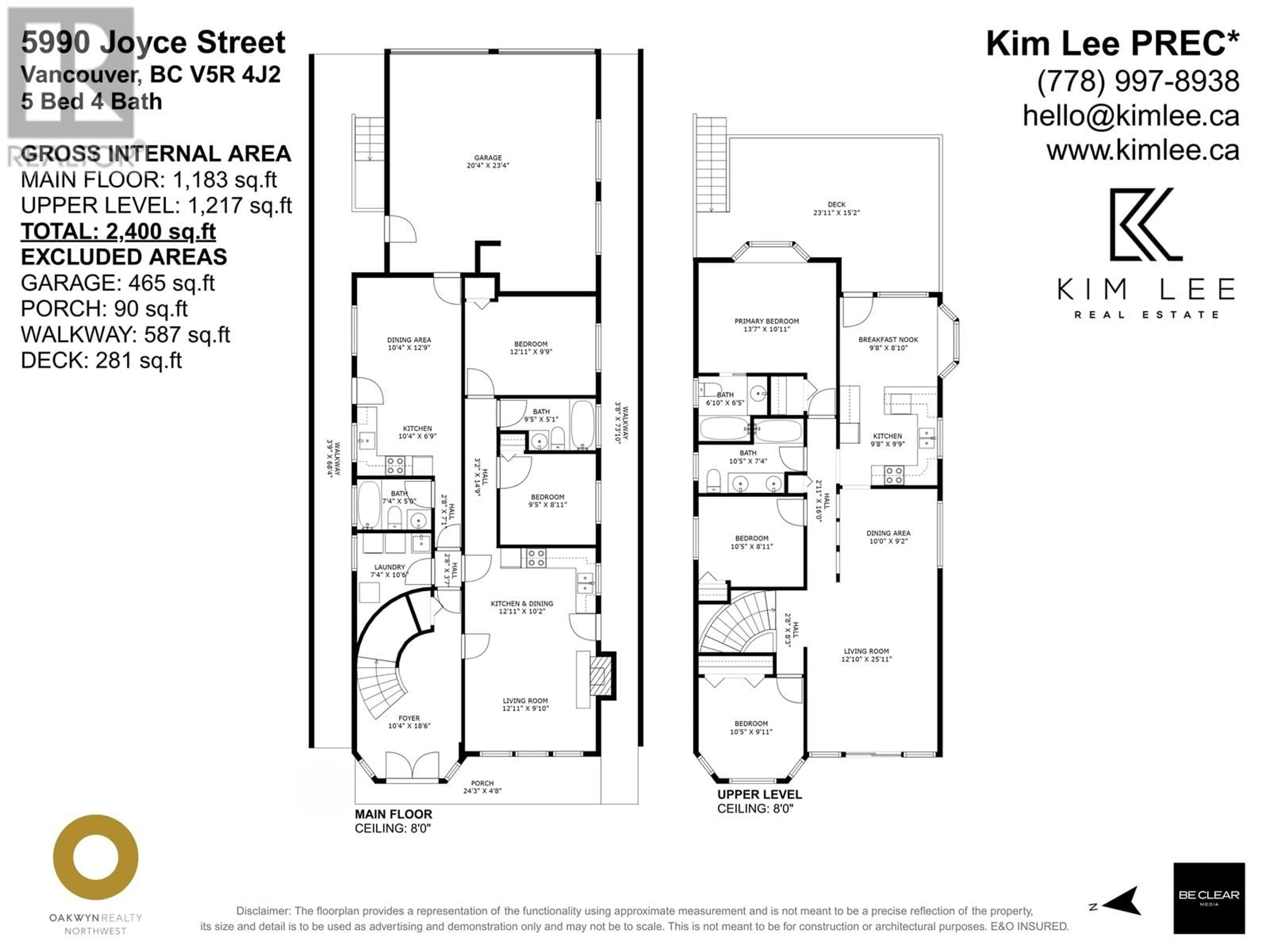 Floor plan for 5990 JOYCE STREET, Vancouver British Columbia V5R4J2