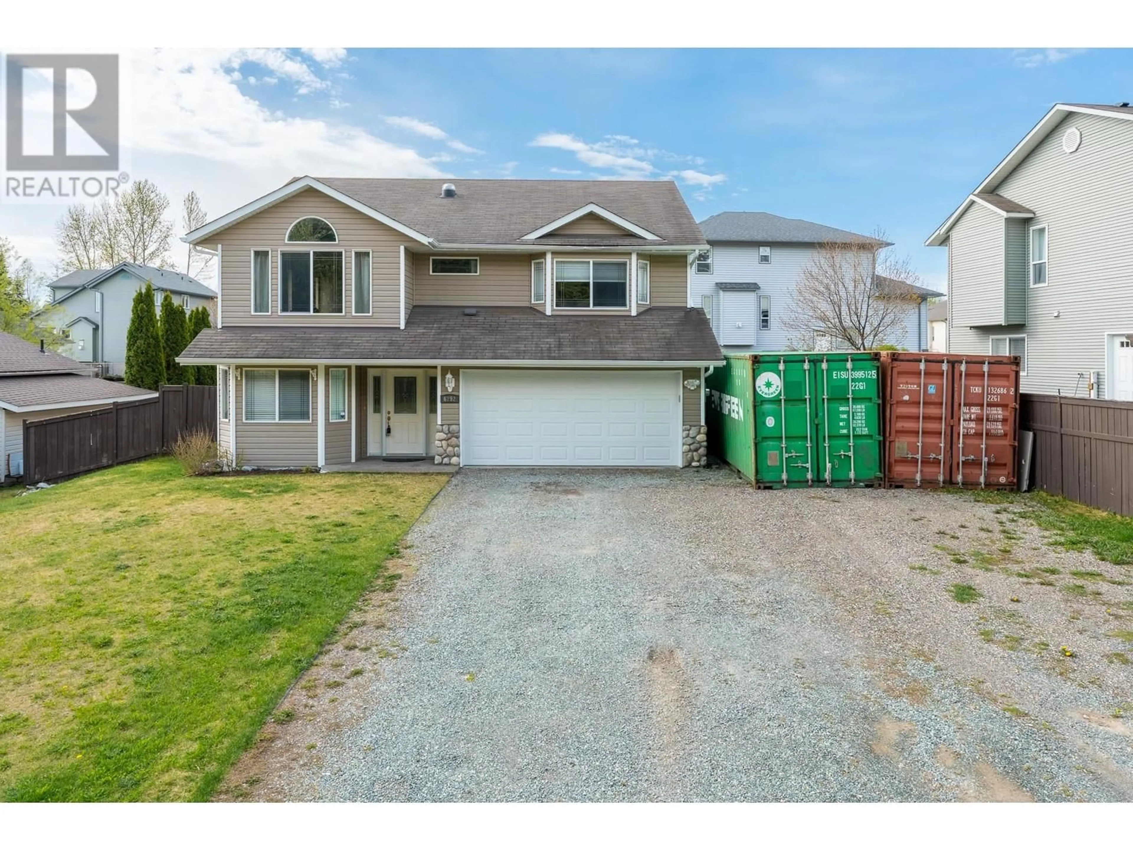 Home with vinyl exterior material, street for 6292 BURKITT ROAD, Prince George British Columbia V2K0A2