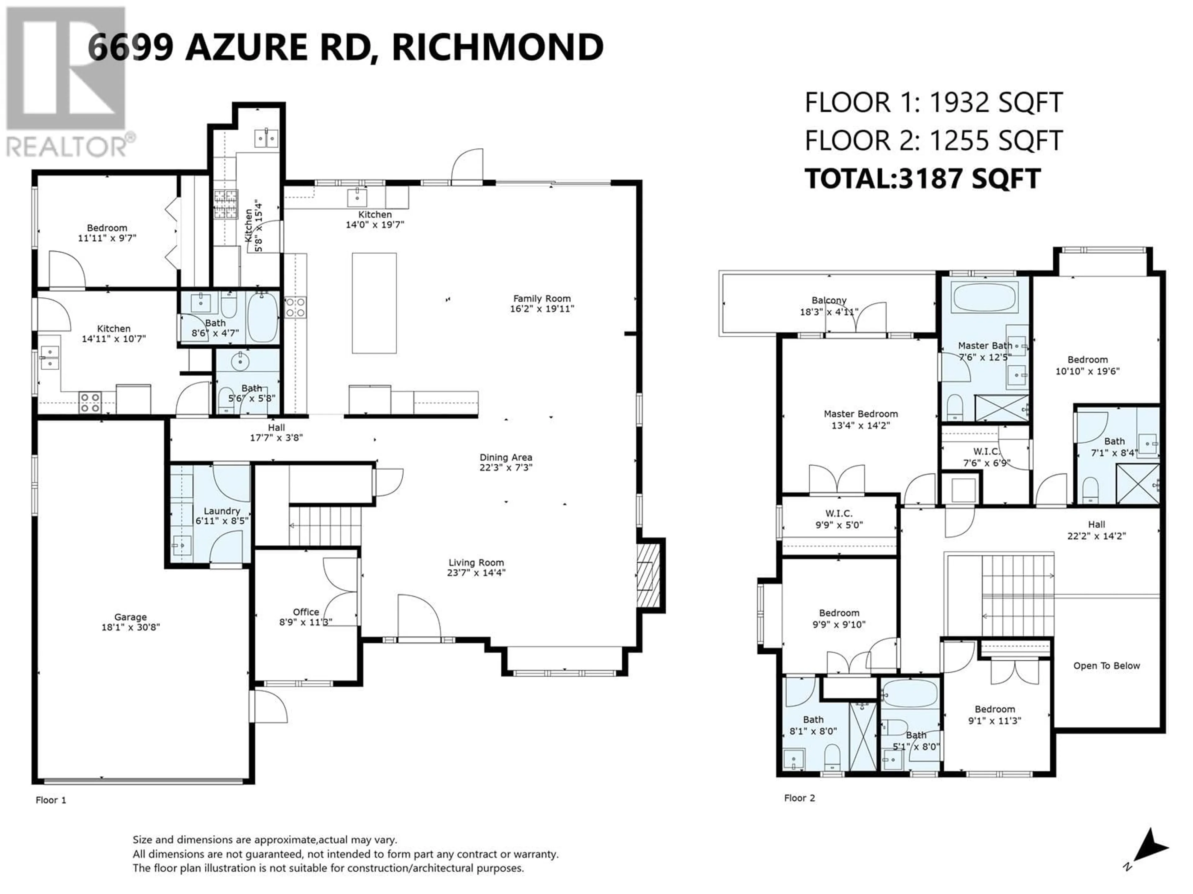 Floor plan for 6699 AZURE ROAD, Richmond British Columbia V7C2S7