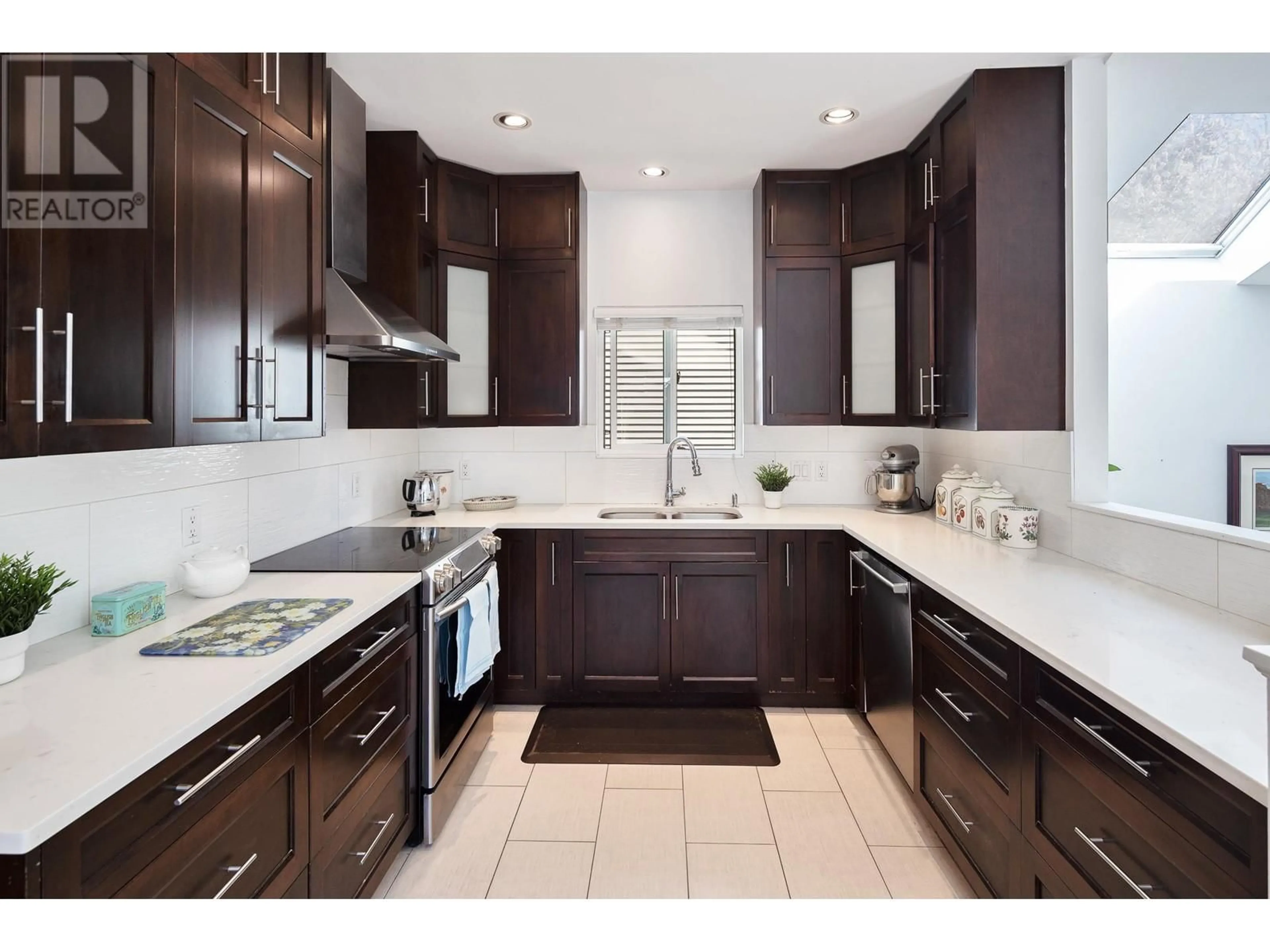 Contemporary kitchen, ceramic/tile floor for 1780 SOUTHEAST MARINE DRIVE, Vancouver British Columbia V5P2R8