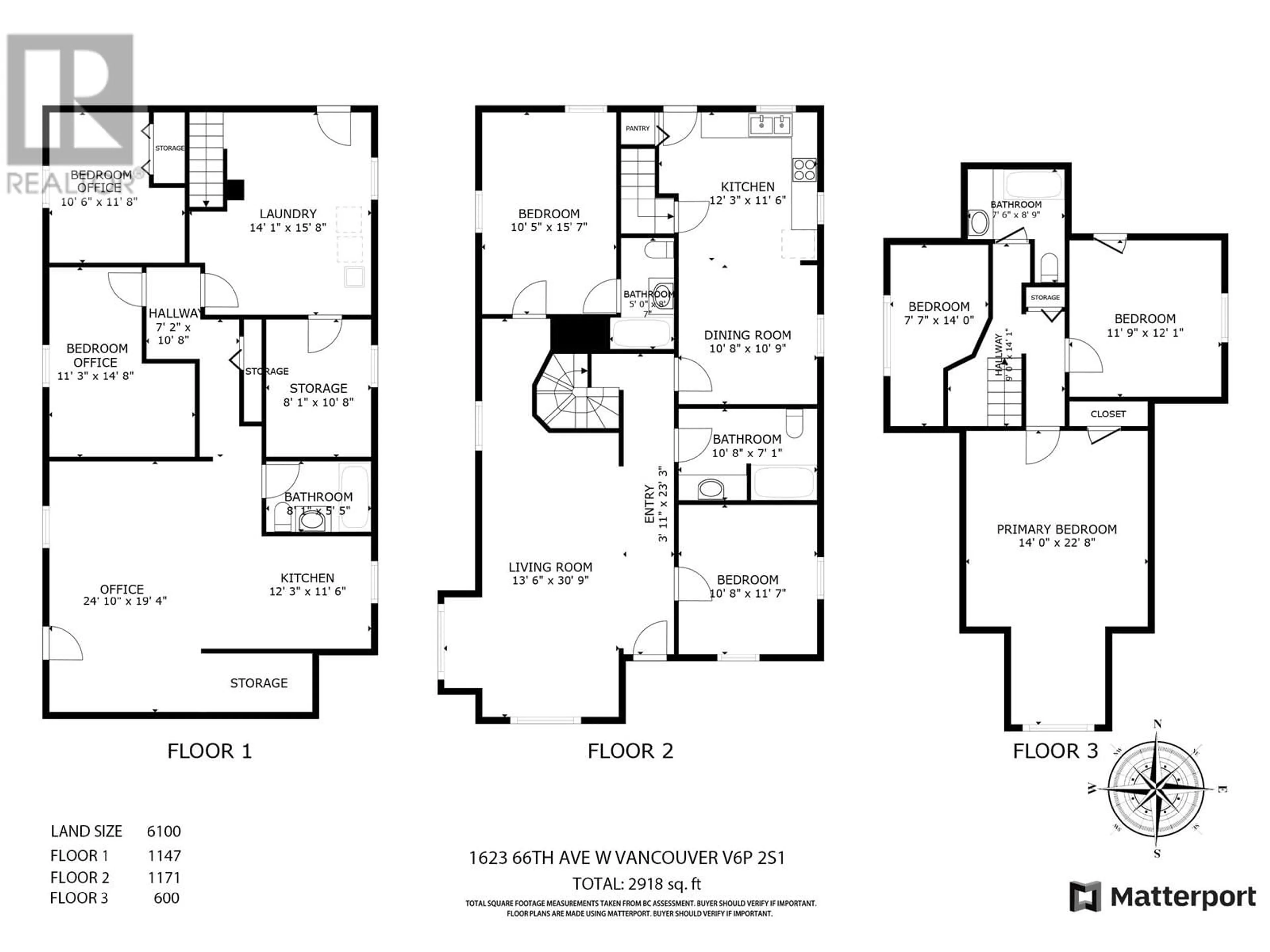 Floor plan for 1623 66 AVENUE, Vancouver British Columbia V6P2S1